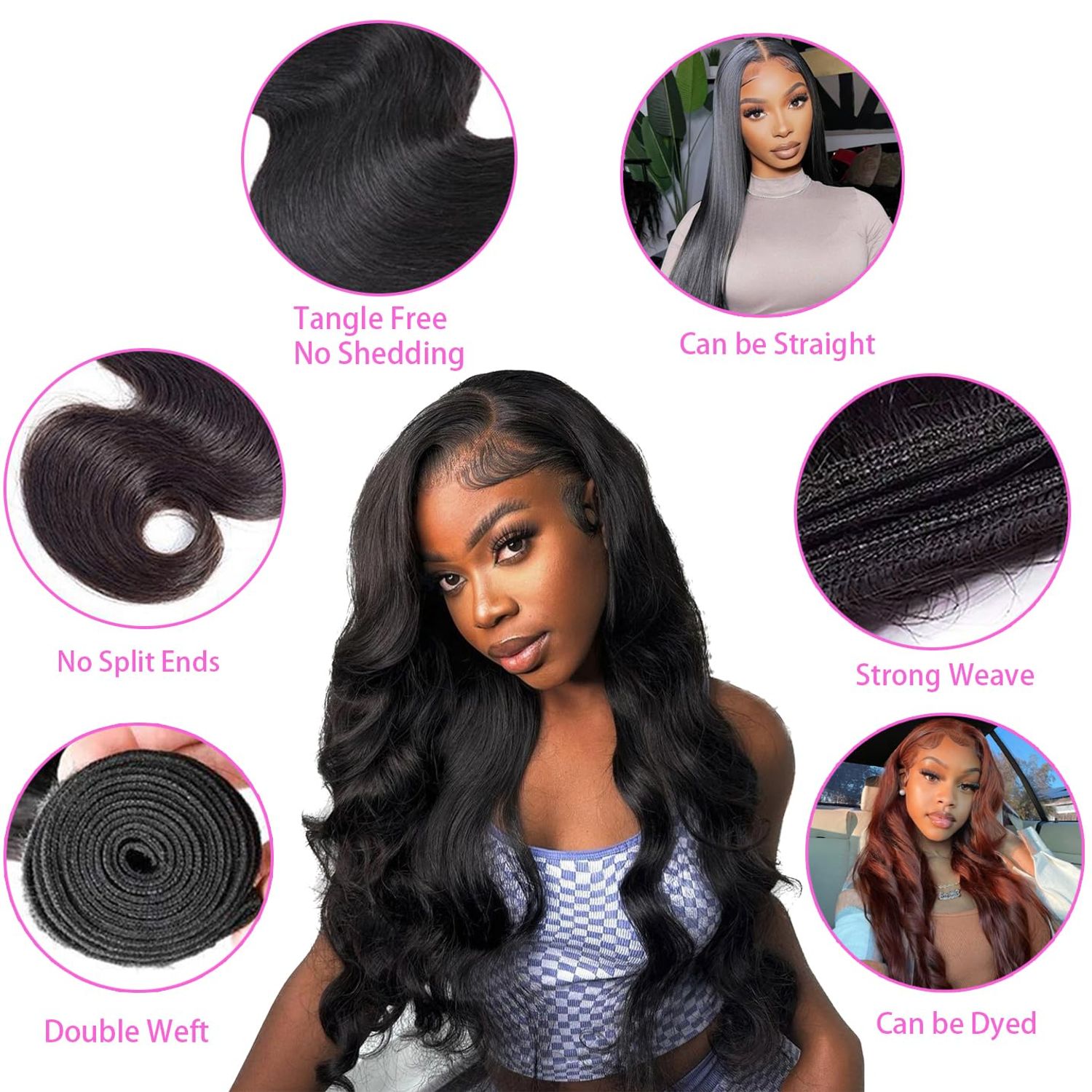 Releek 12A Grade Brazilian Body Wave Human Hair Bundles With 4X4 Lace Closure Free Part (24 26 28+22) Inch Body Wave Hair 3 Bundles with Closure Body Wavy Human Hair Weave 3 Bundles 100% Unprocessed Brazilian Virgin Human Hair Extensions