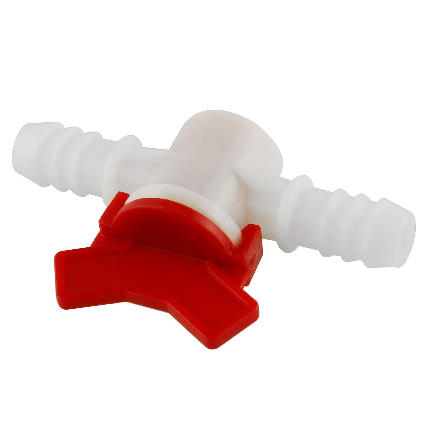 DGZZI Barbed Ball Valve 2PCS 1/2-Inch ID In-Line Ball Valve Shut-Off Switch with Hose Barb for Drip Irrigation and Aquariums White