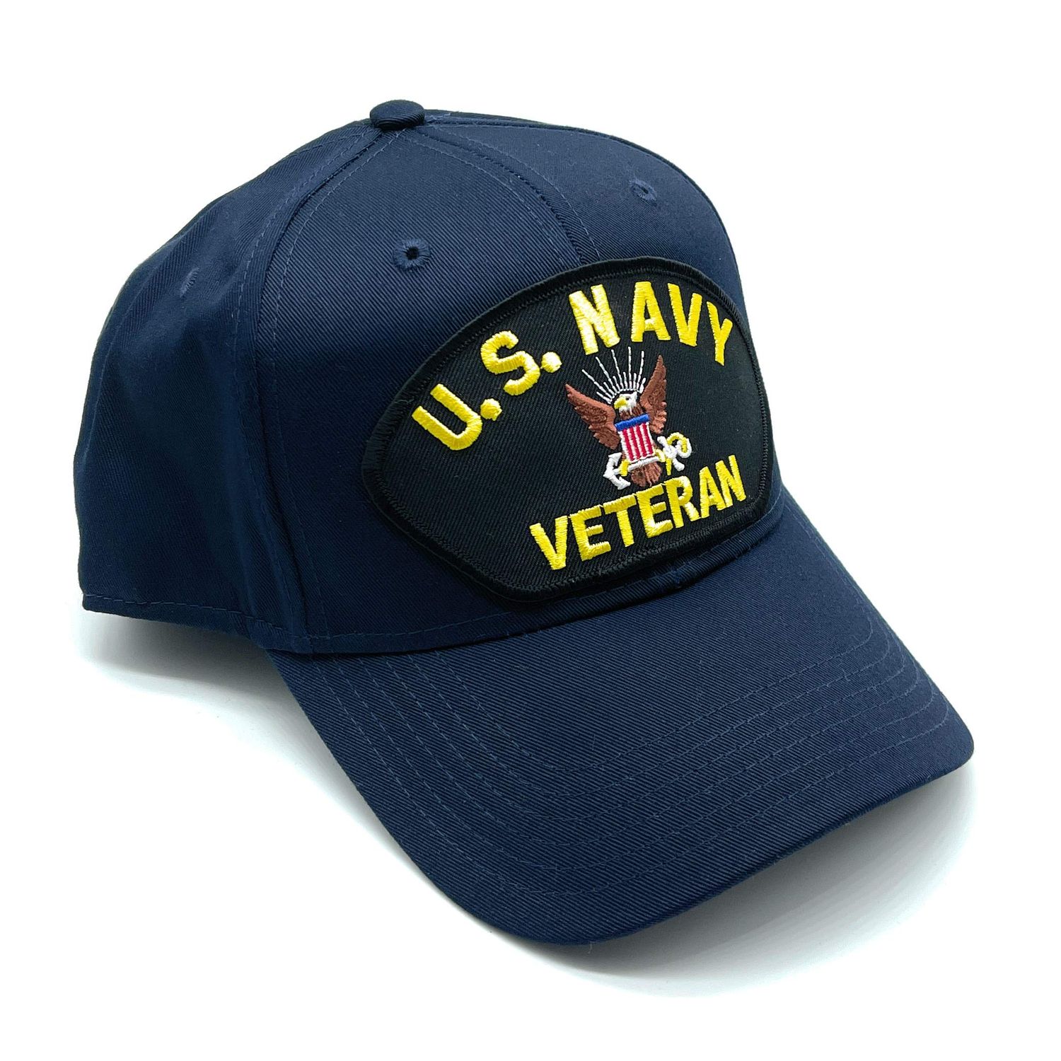 Infinite Hats US Navy Veteran Patch Adjustable Baseball Cap (Navy)