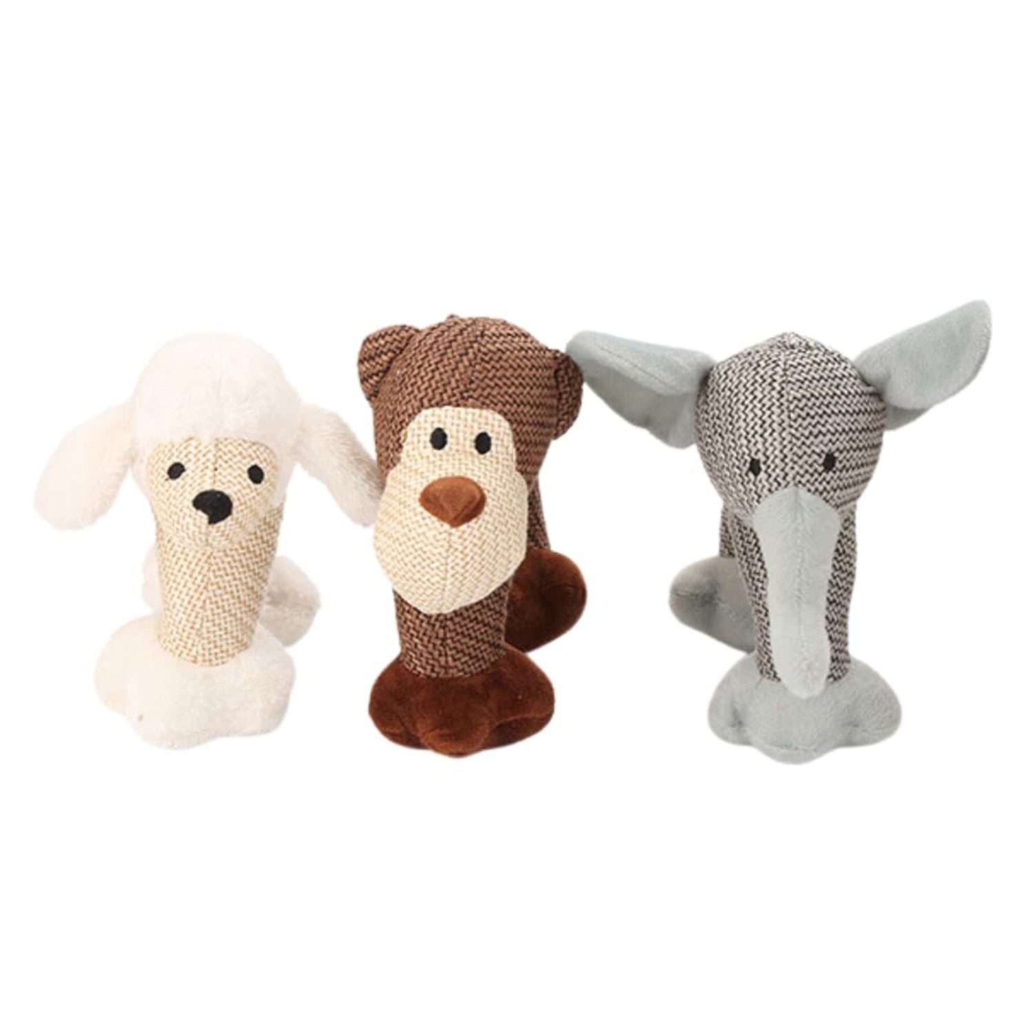 Woozapet Minimalist Squeaky Plush Interactive Dog Toy (Elephant)