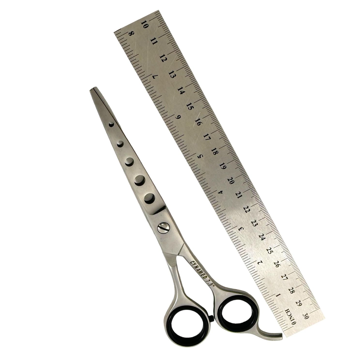 Set of 9 - Professional Salon Barber Scissors and Thinning Shears for Hair Cutting and Styling Sizes 6" to 7.5" - German Stainless Steel