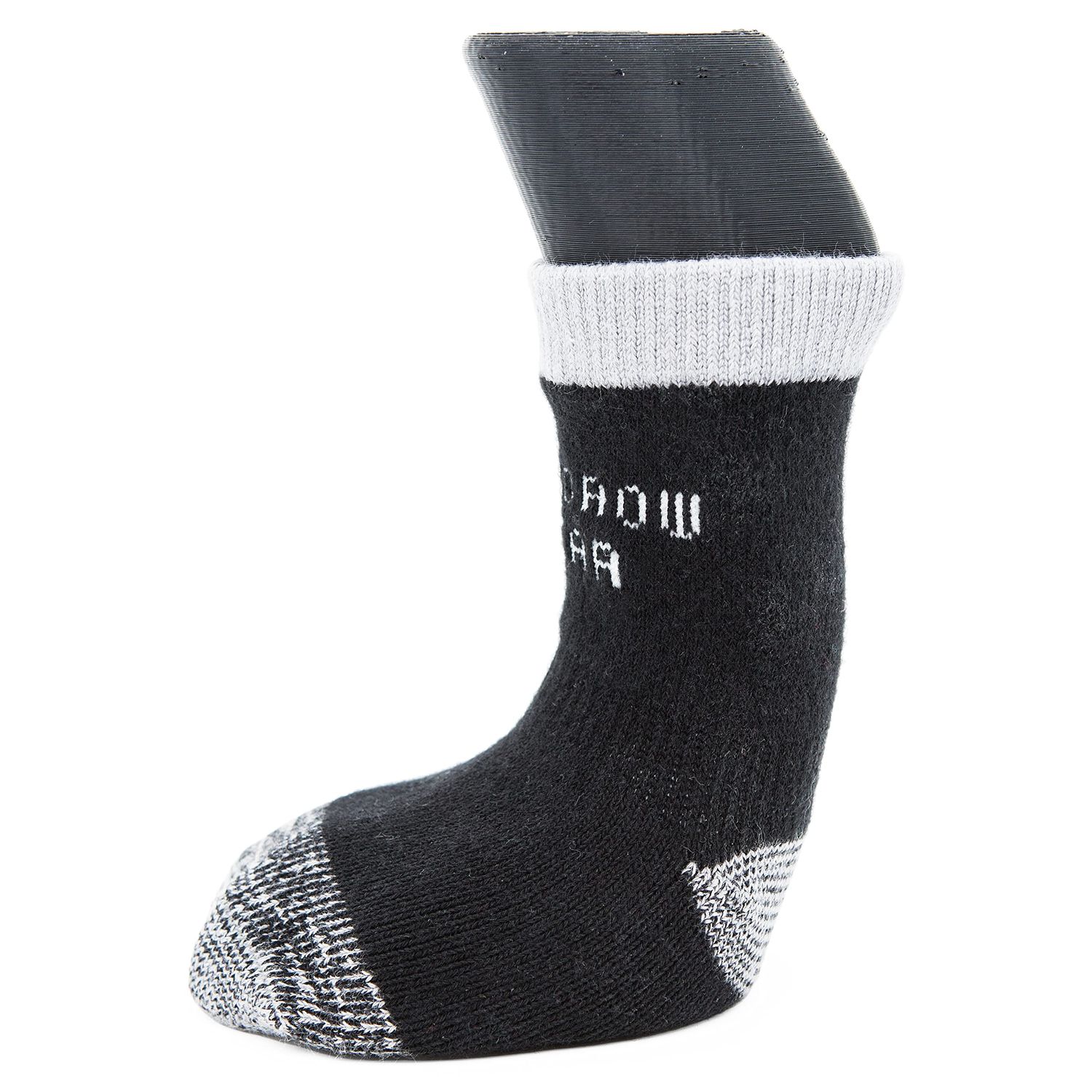 Woodrow Wear, Power Paws Reinforced Foot Dog Socks, Black Grey, M, Fits 45-75 pounds