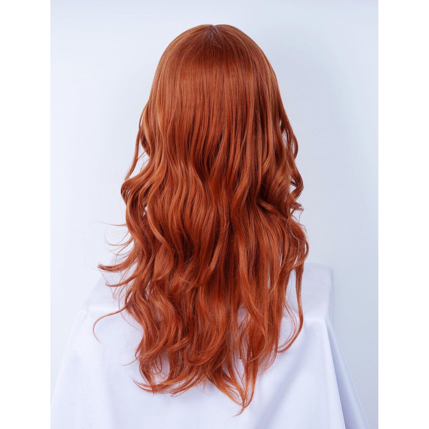 Gerulyss Copper Red Wig for Women Long Wavy Auburn Middle Part Wigs Ginger Synthetic Costume Wig for Halloween,Daily,Party