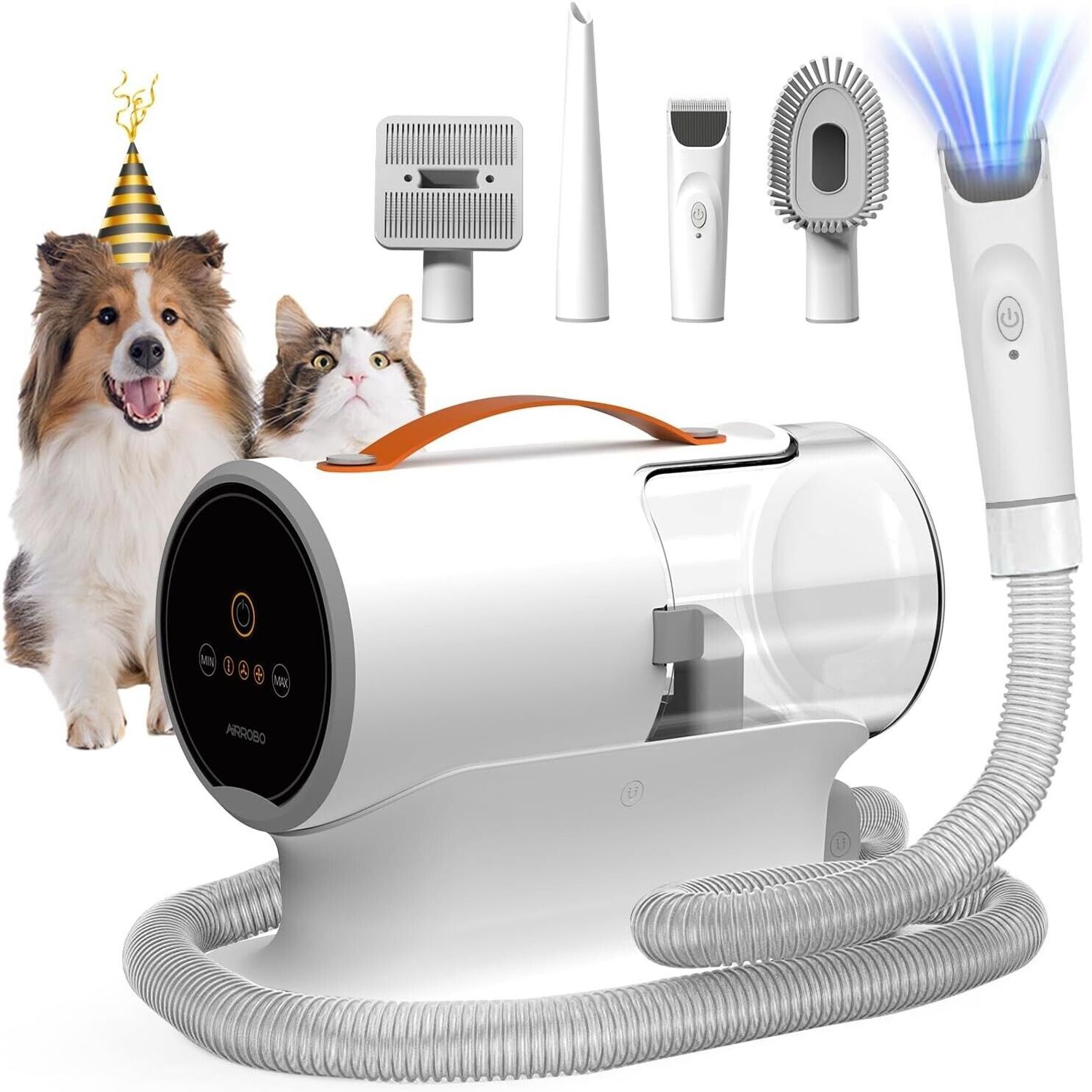 12000Pa Dog & Cat Pet Grooming Kit & Vacuum 2L Large Capacity + 5 Clipper Tools