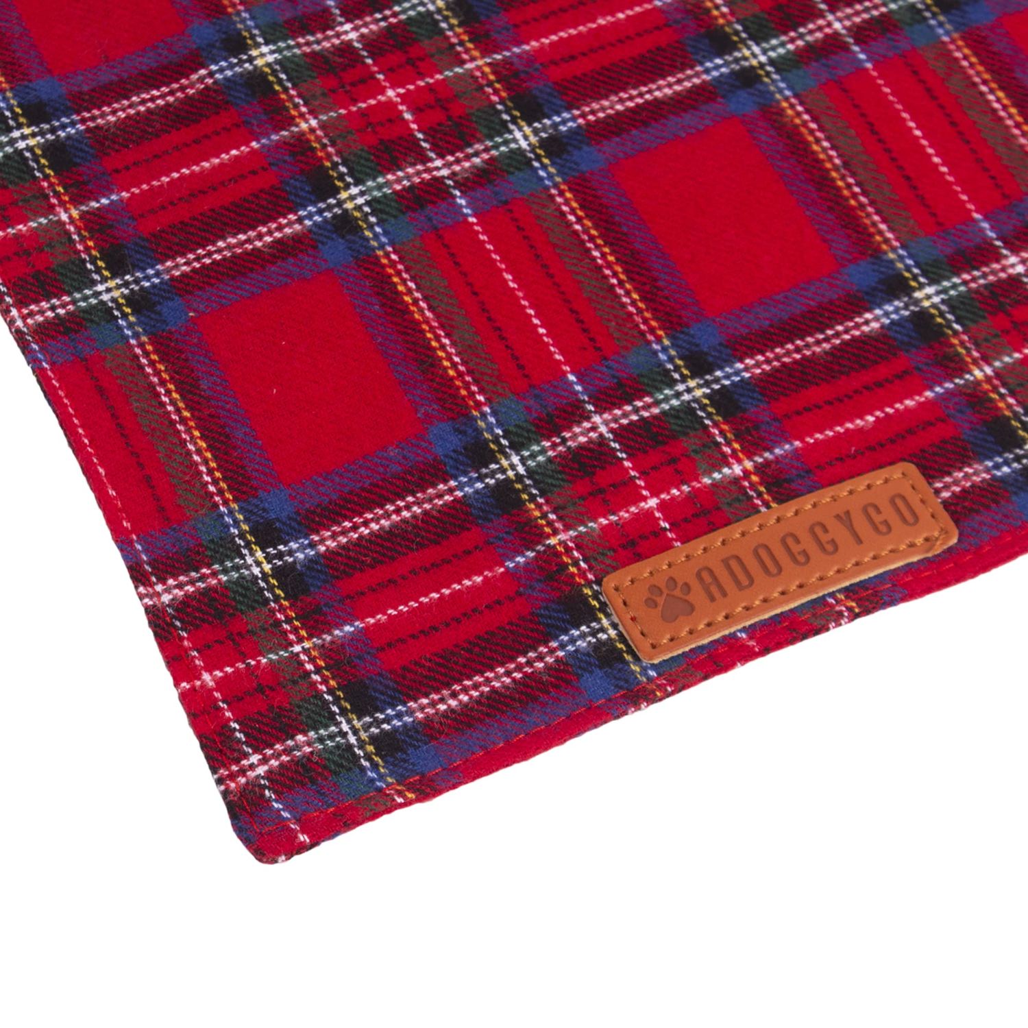 ADOGGYGO Christmas Dog Bandana 2 Pack, Stylish Plaid Dog Scarf, Premium Cotton Fabric, Multiple Sizes Offered, Christmas Bandanas for Medium Large Dogs Pets (Large, Christmas)