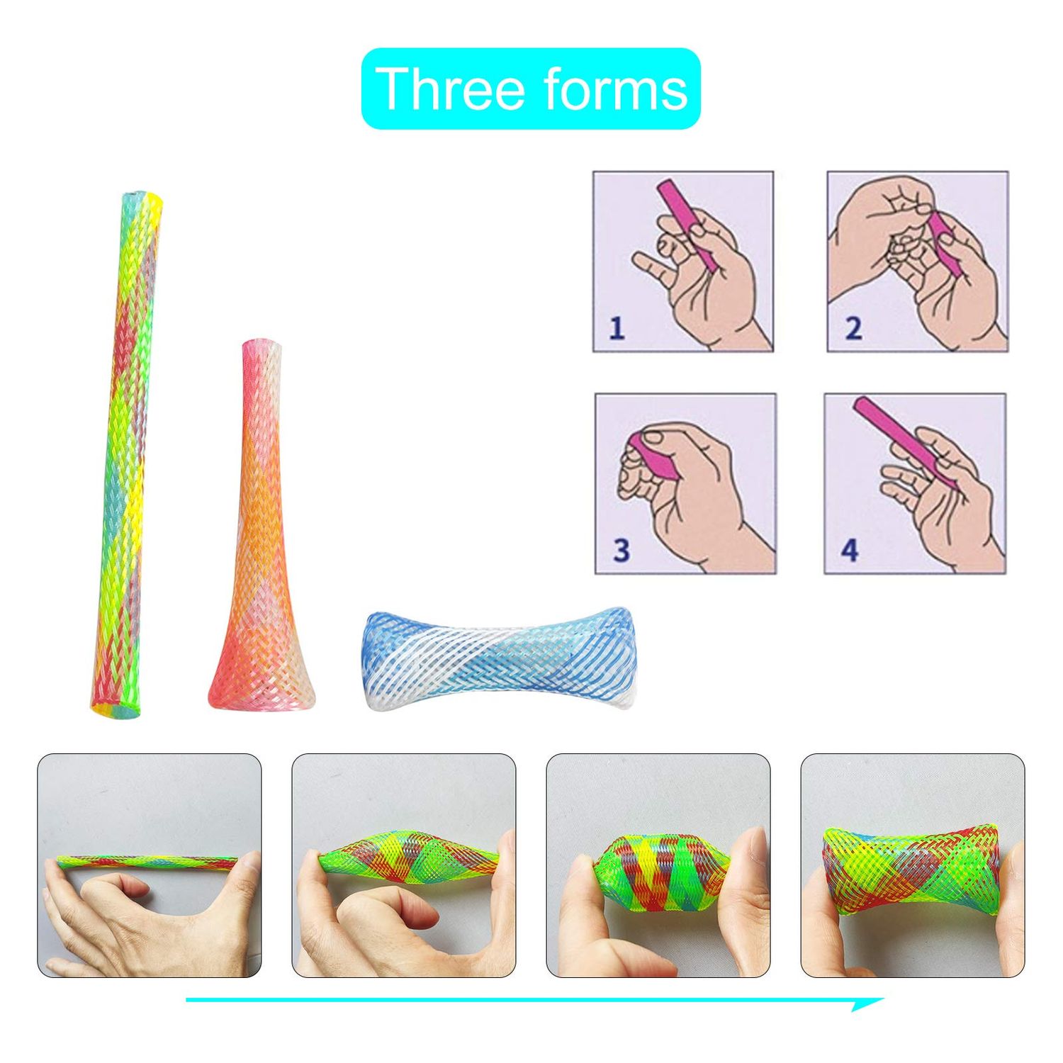 WishLotus Spring Cat Toys, Colorful Cat Spring Toy and Cat Tube Toy Telescopic Cat Mesh Pole Cat Jumping Toy Flexible & Shapable Kitten Chew Toys to Kill Time (10pcs)