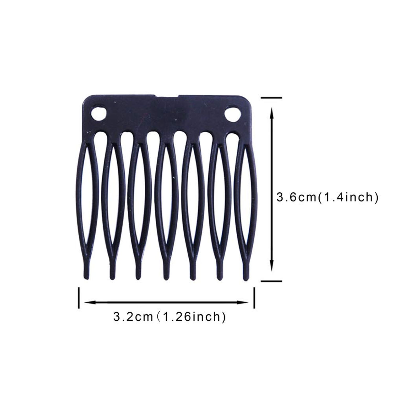 50pcs/Lot Hair Combs Wig Plastic Combs and Clips for Wig Cap Wig Combs for Making Wigs 7-teeth Hair Clips (Black)