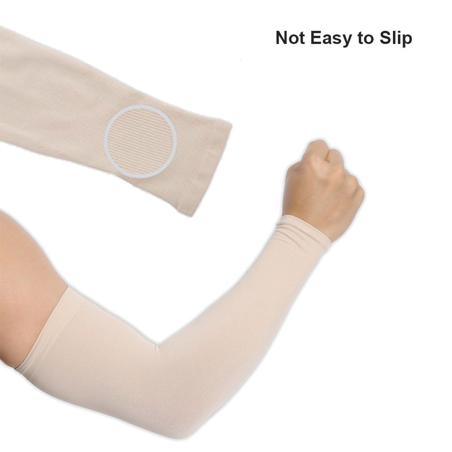 Finrray UV Protection Cooling Arm Sleeves Sun Sleeves Arm Cover for Women &Girls&Adult&Youth&Men Cycling, Running,Golf,Outdoor Tattoos Arm Warmer -Black,White,Beige