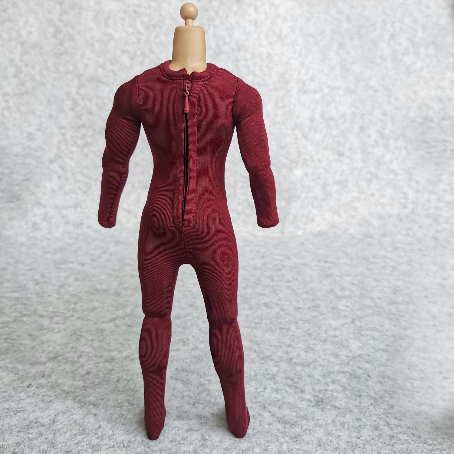 1/6 Scale Male Figure Clothes Long Sleeved Bodysuit Undercoat Jumpsuit Cloth for 12'' Action Figure Doll Clothes (Red)