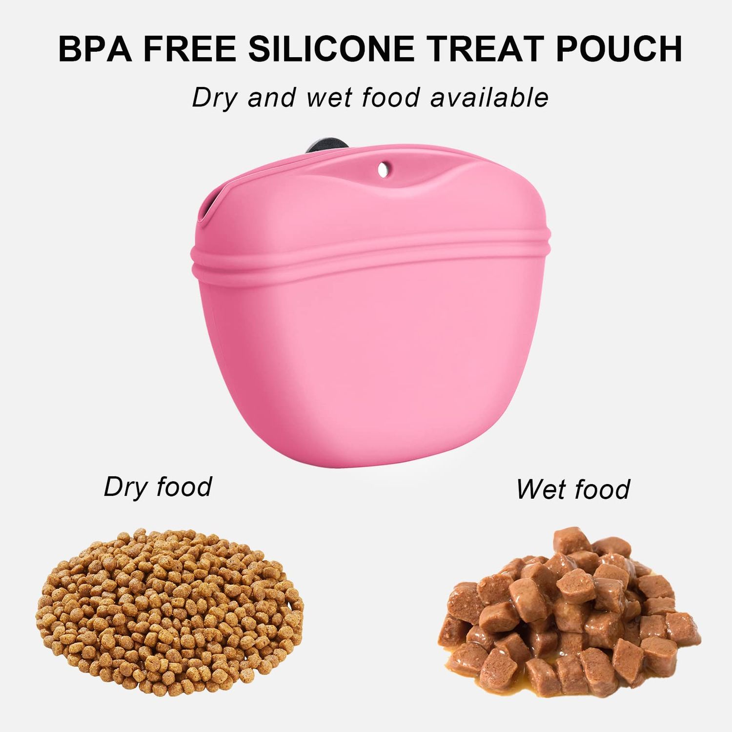 Left&Right Dog Clicker Training Kit,Silicone Dog Training Treat Pouch and Dog Clickers,Dog Treat Bag with Clicker Training for Dogs,Pet Treat Bag with Convenient Magnetic Buckle Closing and Waist Clip