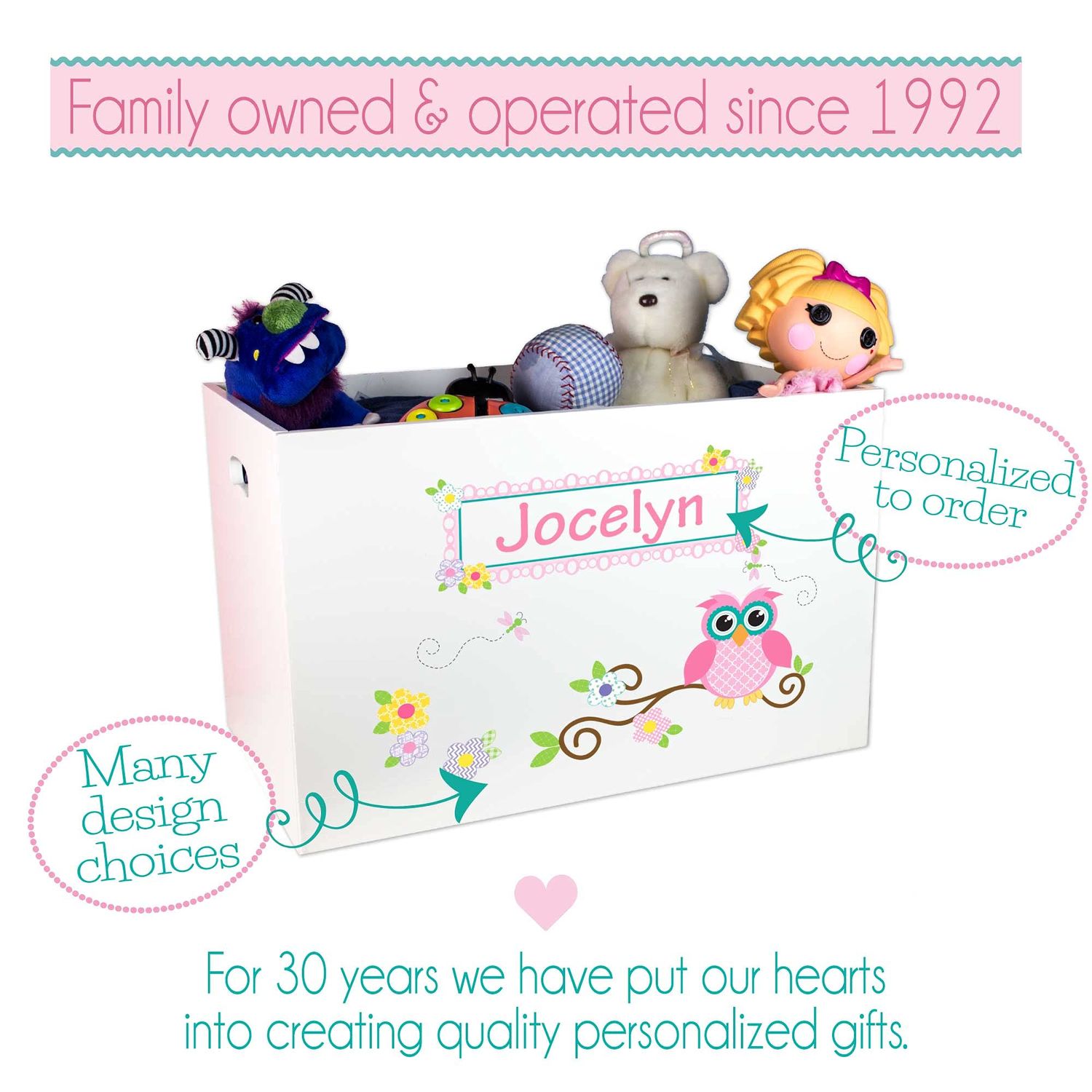 Personalized Toy Storage Box and Bin Newborn Gift (Mermaid)