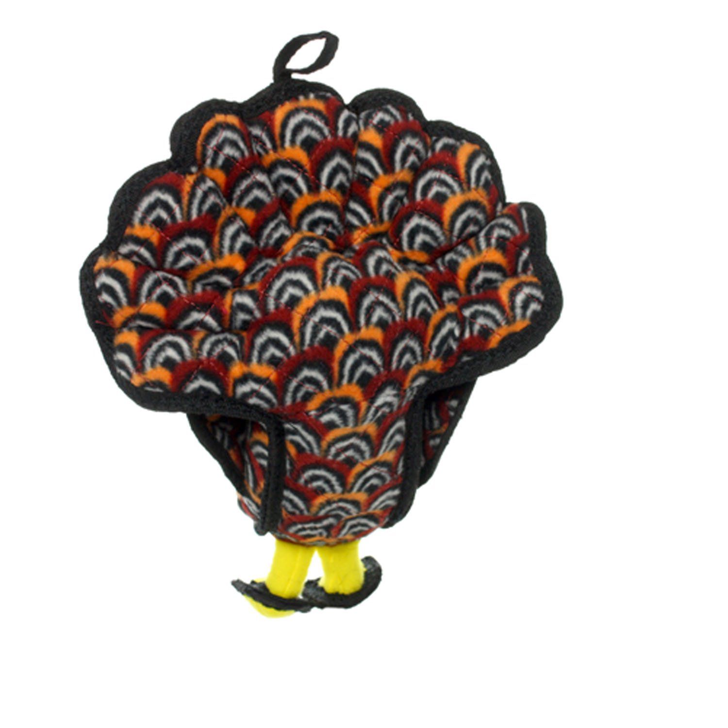 TUFFY - World's Tuffest Soft Dog Toy - Barnyard Junior Turkey - Squeakers - Multiple Layers. Made Durable, Strong & Tough. Interactive Play (Tug, Toss & Fetch). Machine Washable & Floats