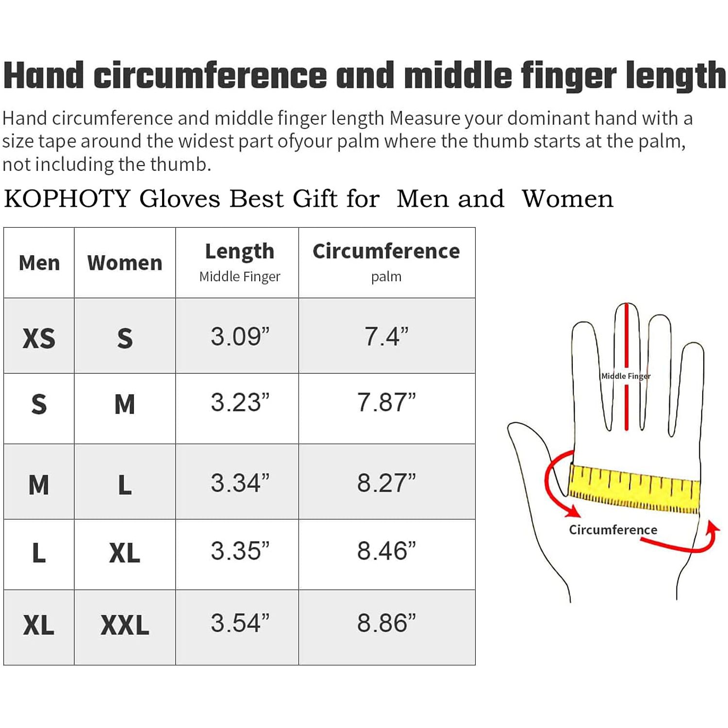 KOPHOTY Touchscreen Winter Gloves for Women and Men, Warm Water Resistant Windproof Thermal Gloves for Driving Running Cycling Phone Texting Outdoor Hiking in Cold Weather(Black,M)