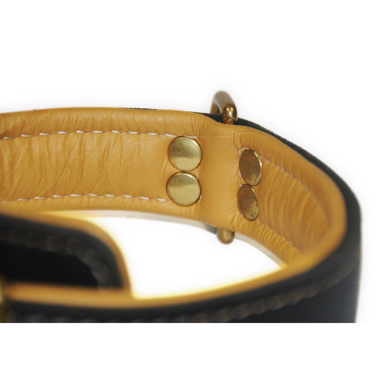 Dean and Tyler "ITALIAN TAILOR", Dog Collar with Nappa Lining and Brass Hardware - Black - Size 26-Inch by 1-1/4-Inch - Fits Neck 24-Inch to 28-Inch