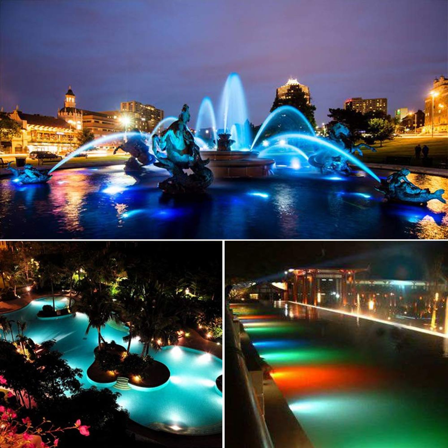 RSN LED Underwater Light 18W RGB Waterproof Grade IP68 LED Color Changing Spot Light Landscape Lighting Suitable for Swimming Pools, Fountains, Waterfalls, Aquariums（Not Include Transformer）