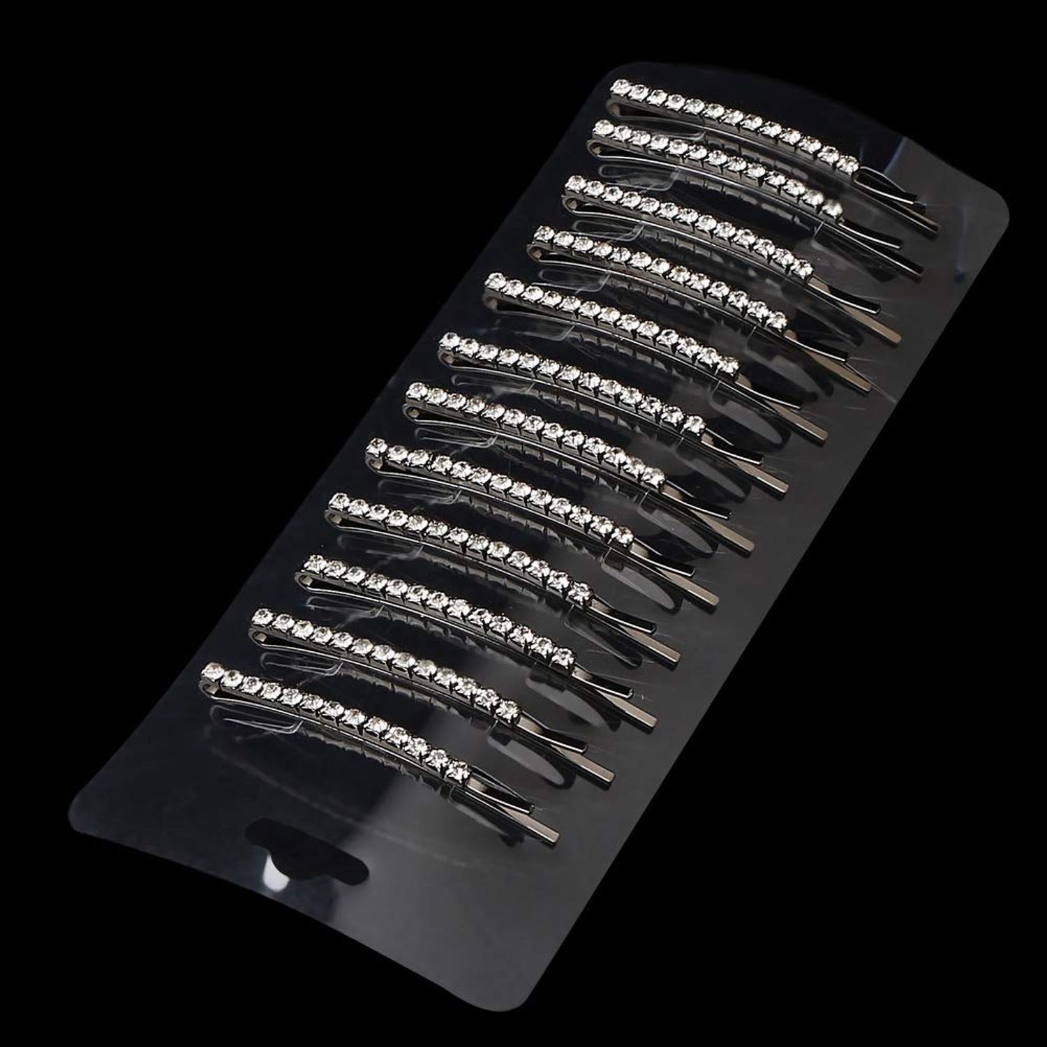 12 Pieces Rhinestone Bobby Pins, Silver Metal Hair Clips Diamond Bobby Pins Crystal Hair Pin for Prom Bridal Wedding Hair Accessories Gift Stocking Stuffers for Women Girls