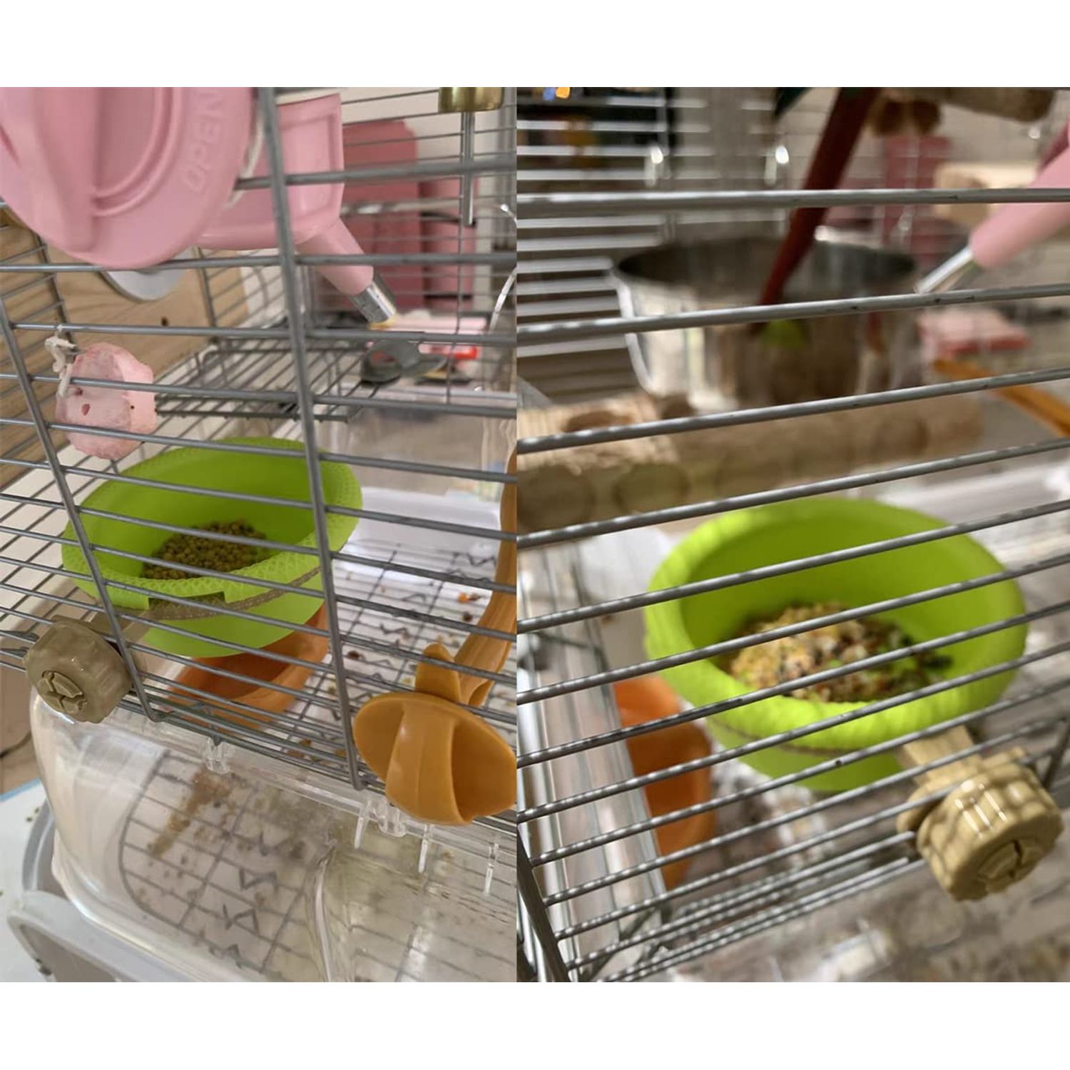 Bird Bath for Cage-4.7" Multi-Function Universal Style Small Tub Bowl for Hang Inside Cage Birdbath Shower for Parrot/Parakeets/Cockatiels/Canary/Budgerigar(Green)