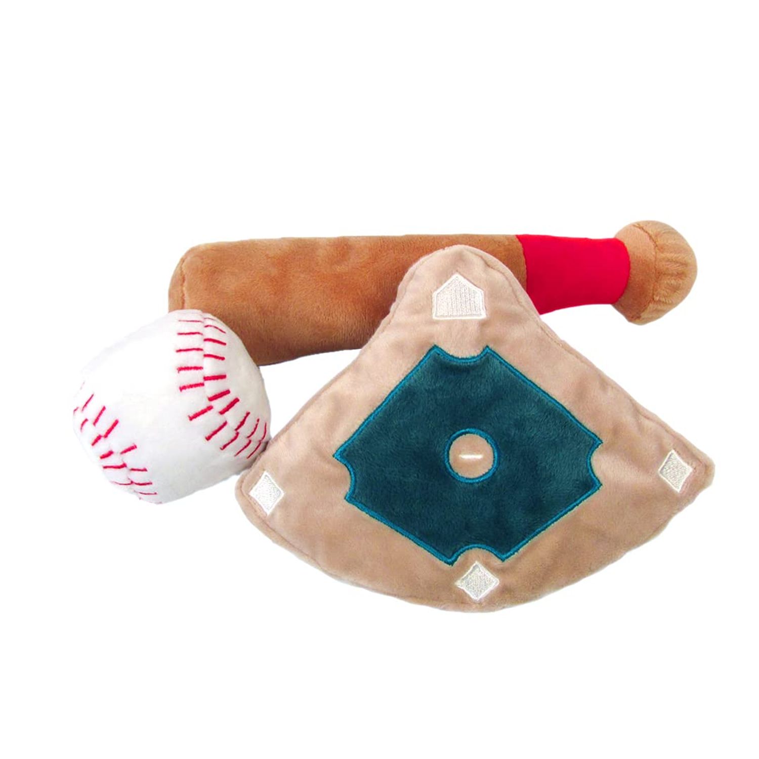 TONBO Cute Plush Dog Toys (Ball Park Combo)