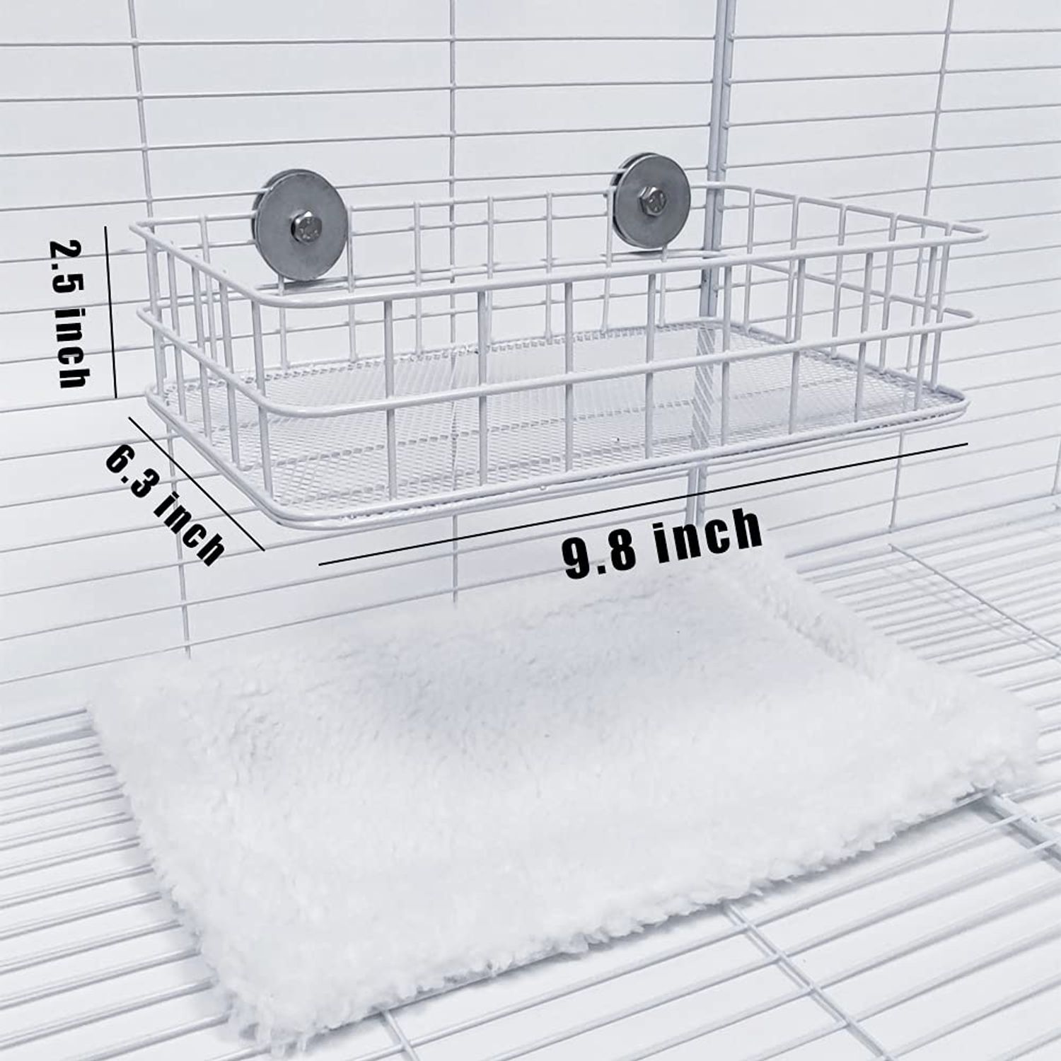 WOLEDOE Rat Cage Platform, All-Metal Basket Chew-Proof Design, Chinchilla Toys and Cage Accessories Ledge Ramp fit Ferret, Guinea Pig, Sugar Glider