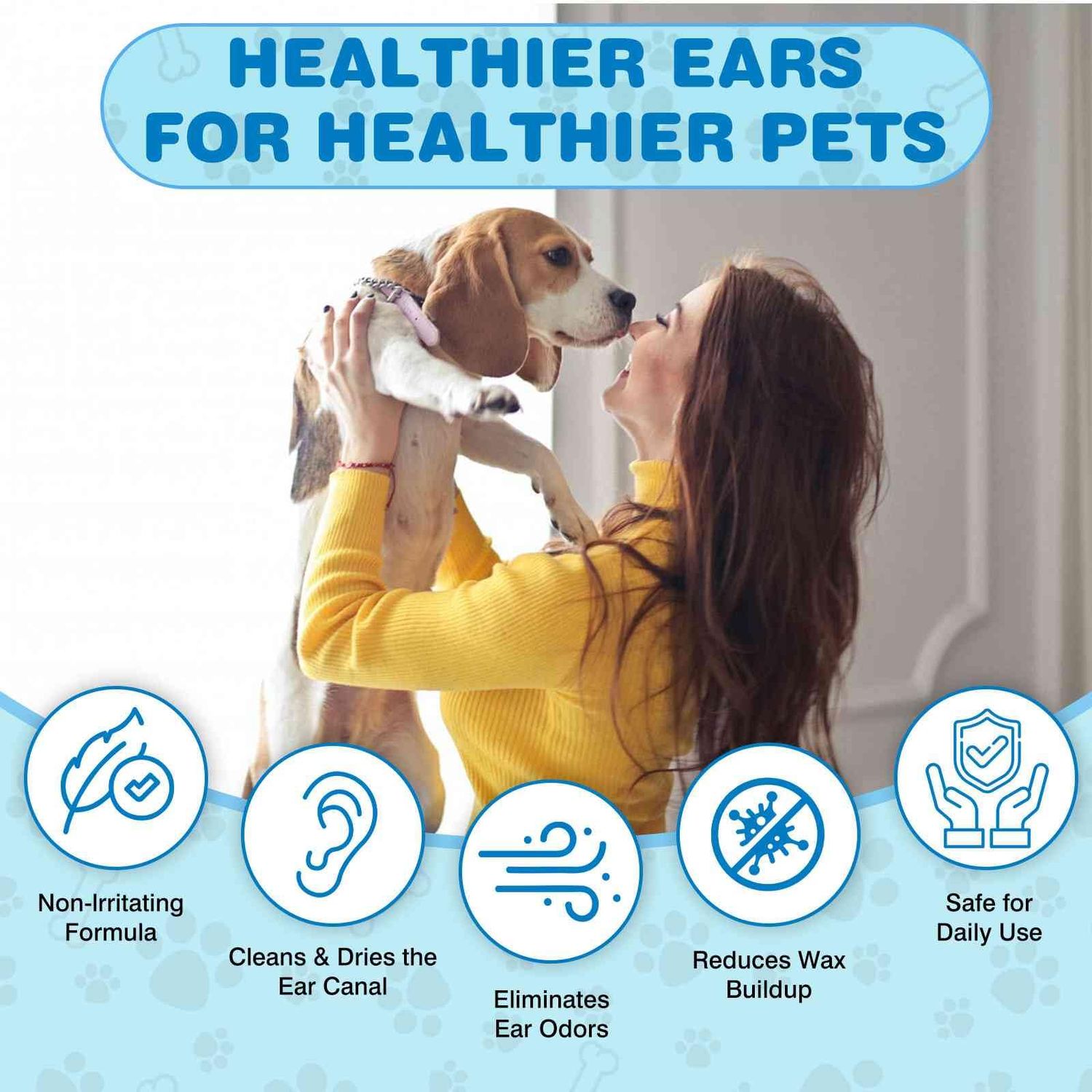 UrbanX PET Ear Finger Wipes for Irish Water Spaniel and Other Sporting Dogs Ear Cleaner, Ear Wipes for Dogs - Remove Ear Wax - Soothes & Deodorizes, Relieves Ear - 50 Count