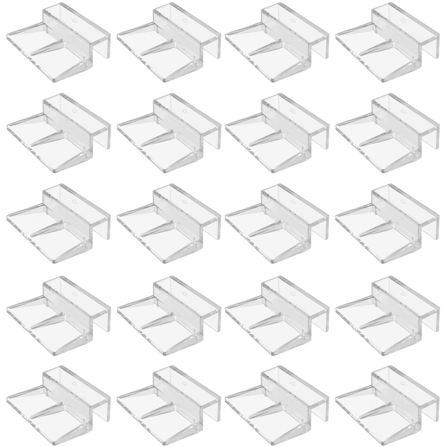 Kukiwhy 20 PCS 6mm Acrylic Aquarium Cover Clip, Clear Fish Tank Glass Cover Clip Support Holder Universal Lid Clips for Rimless Aquariums