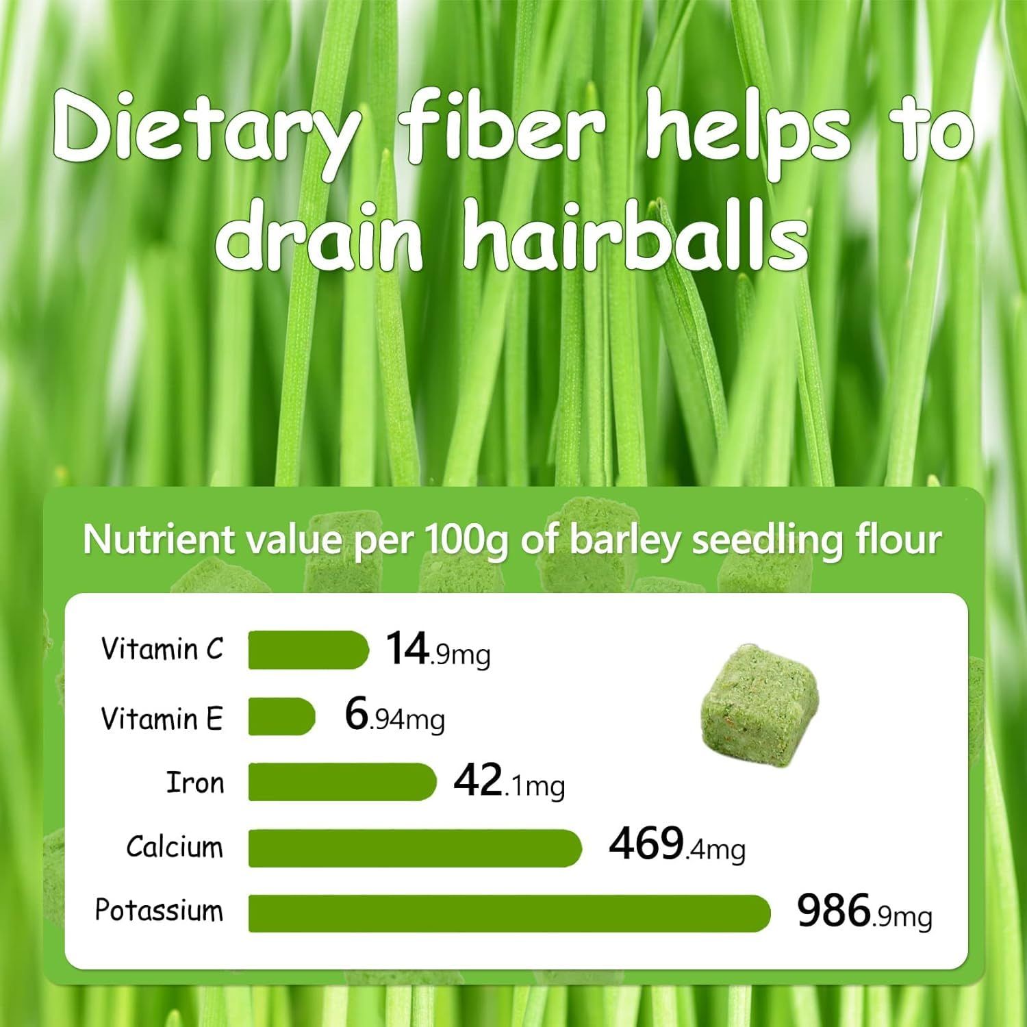 HavenJanny 60g Cat Grass Treats for Cat, Freezed Drying Cat Grass Teething Stick Snacks for Cats, Edible Cat Chew Toys for Teeth Cleaning and Hairball Removal