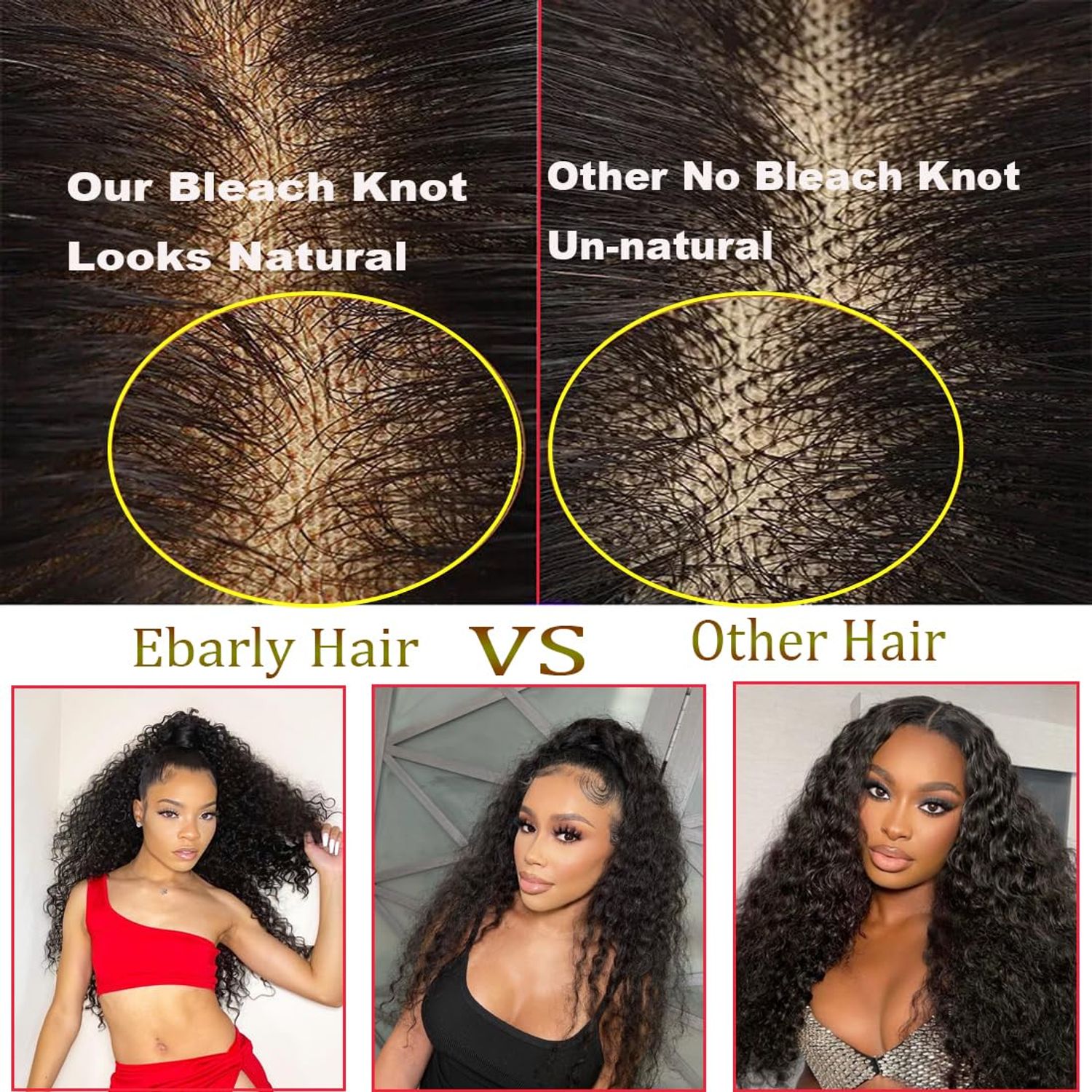 Ebarly Hidden Strap 360 Water Wave Lace Front Wigs Human Hair Pre Plucked 180% Density Curly Full Lace Human Hair Wigs Bleached Knots Wet and Wavy HD Lace Frontal Wig for Women 26 inch