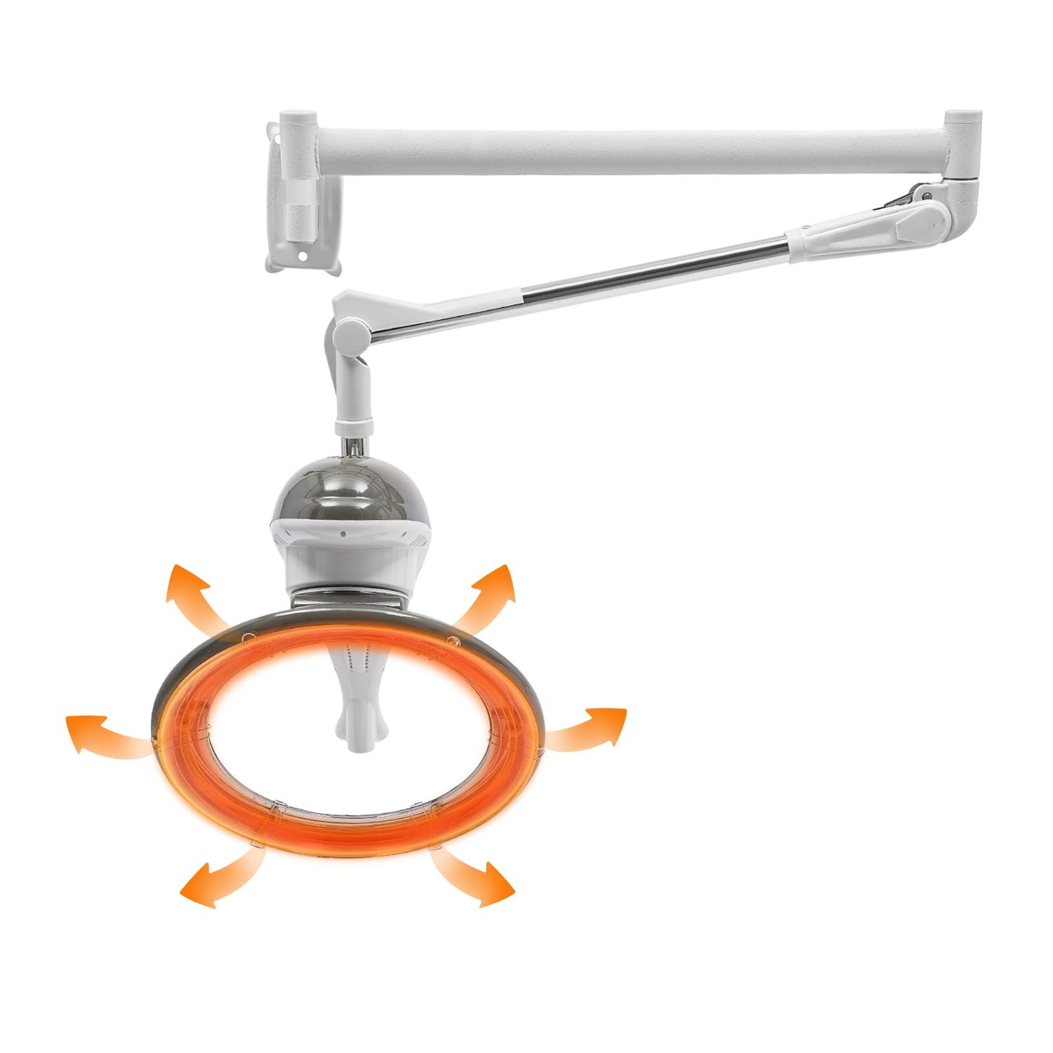 Wall Mount Rotating Hair Dryer, Salon Hair Perming Machine,950W 110V Salon Hair Dryer Processor Accelerator Heater Lamp Temperature Adjustable，360 Rotating Heating (Grey)