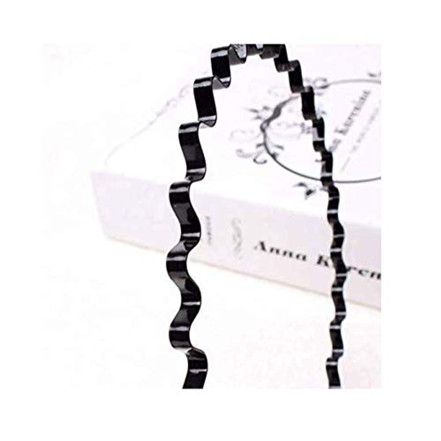 LASSUM 3 Pcs Unisex Black Spring Wavy Hair Hoop Band, Metal Hoop Hair Band Girl Men`s Head Band Accessory
