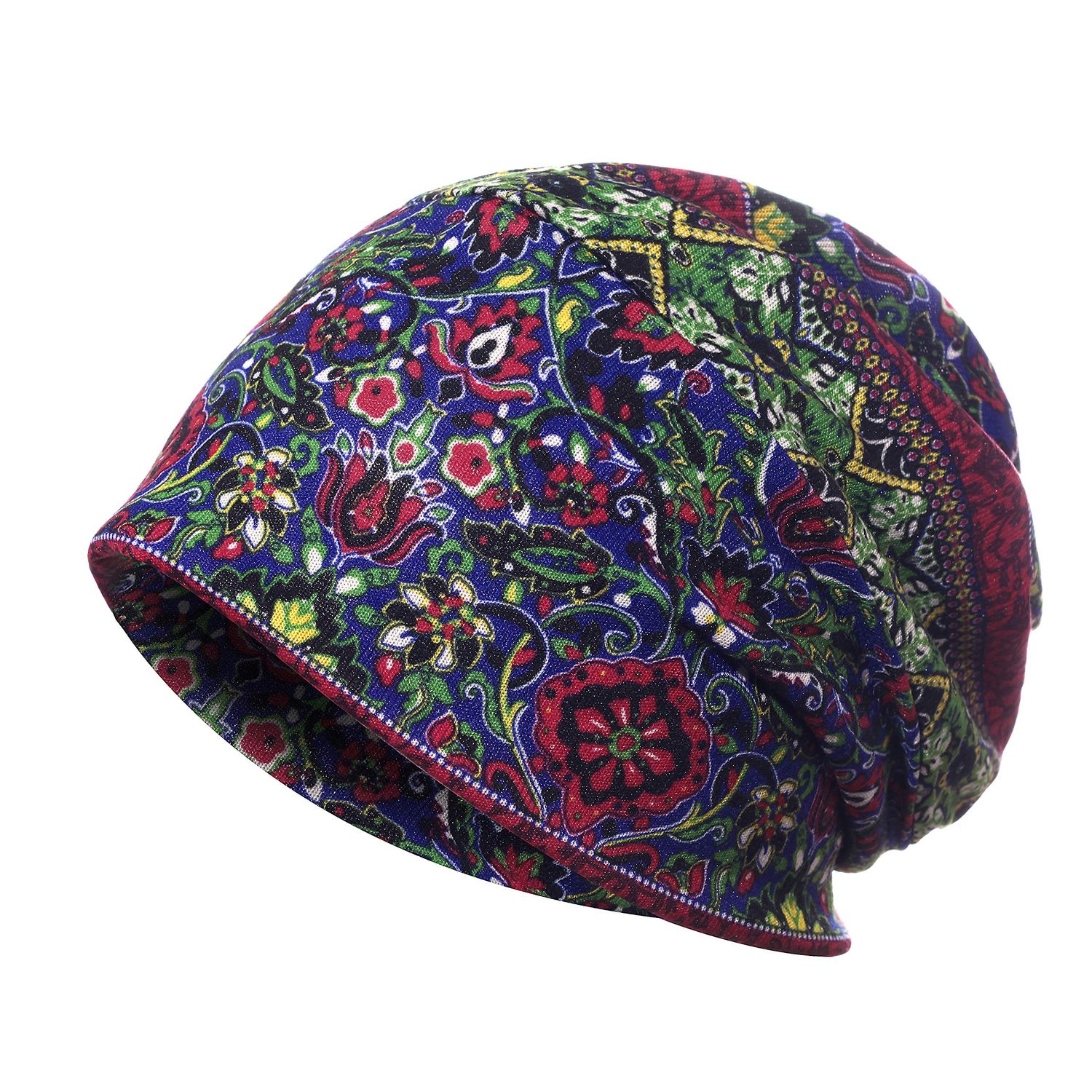 Jemis Women's Baggy Slouchy Beanie Chemo Cap for Cancer Patients (2pcs Red & Green)