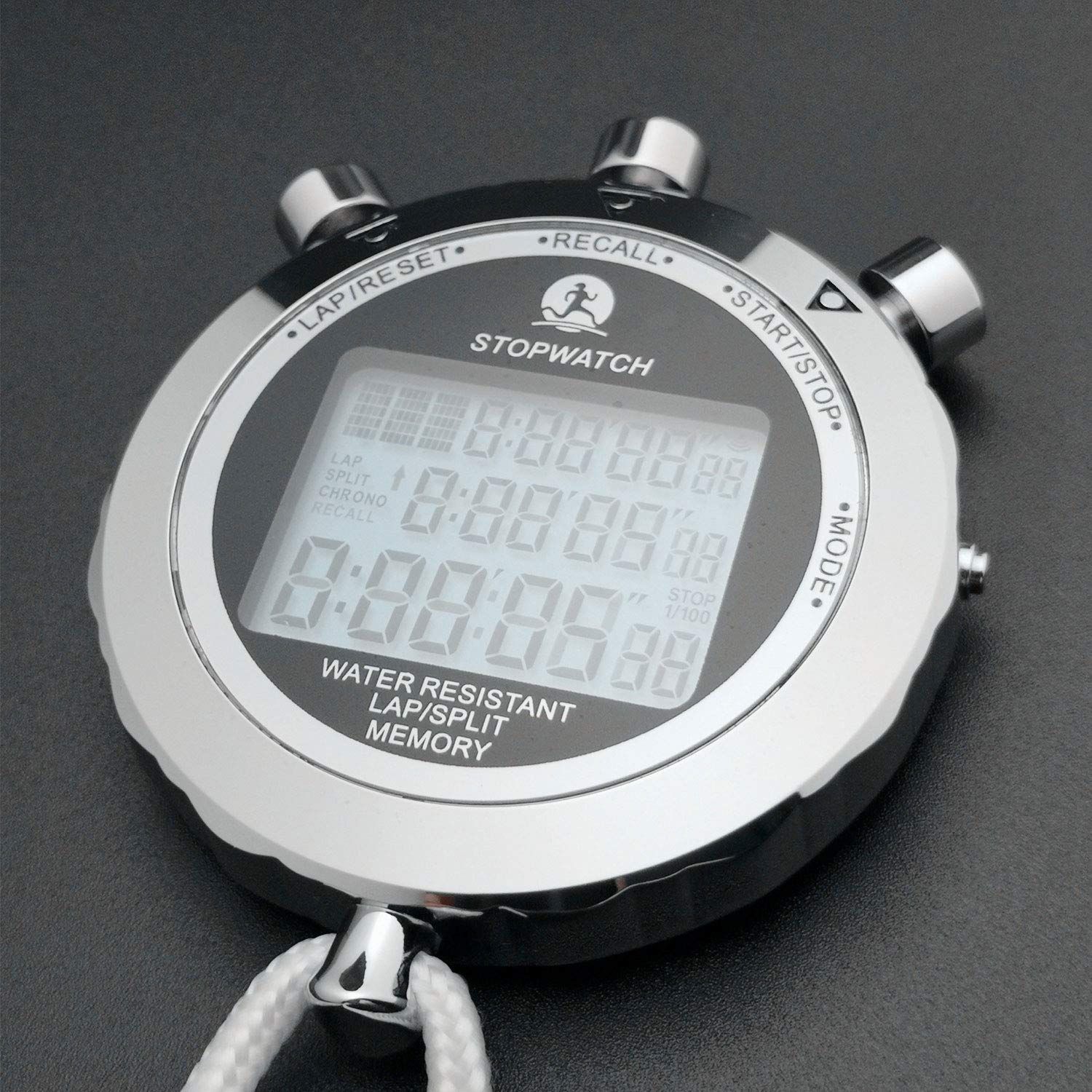 Rolilink Stopwatch,Metal Stop Watch for Sports Waterproof Stopwatches Timer for Sports and Competitions (10 Lap)