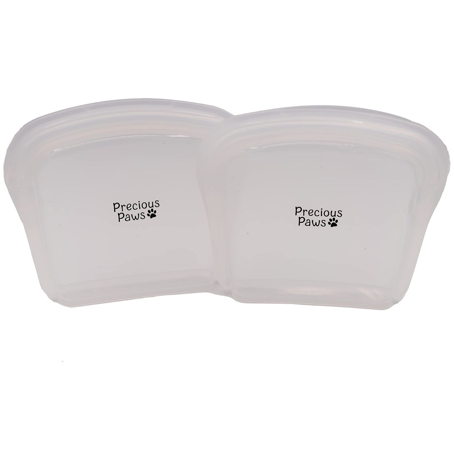 Precious Paws 2 Pack Dog Training Silicone Zipper Treat Bag Pouch | Reusable Silicone Zipper Bag for Dry or Wet Dog Treats/Food, Sealable Training Treat Bag for Dogs Cats Pets