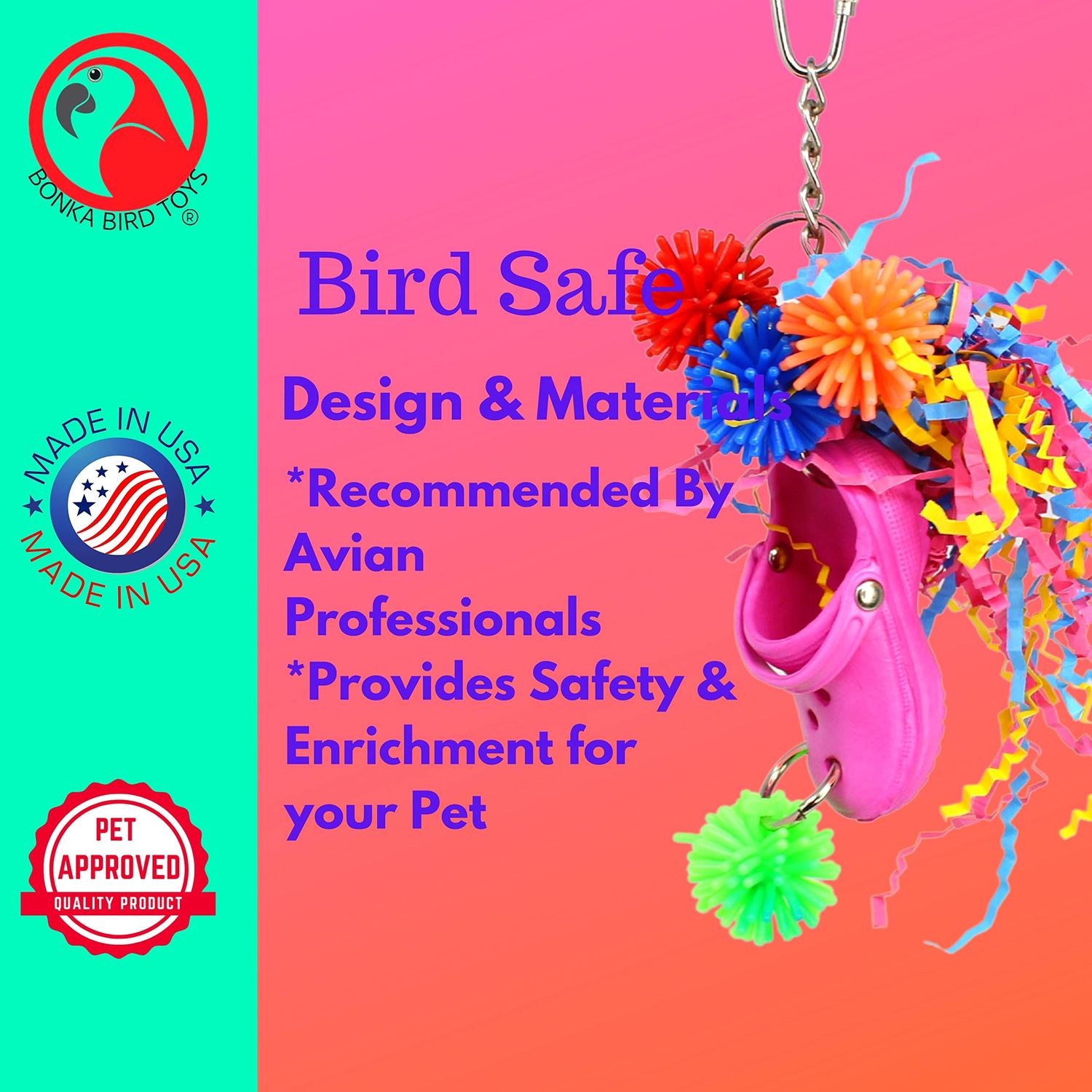 Bonka Bird Toys 1926 Shoozy Shred Bird Toy Parrot Craft cage Cages Cockatiels Budgies parrotlets