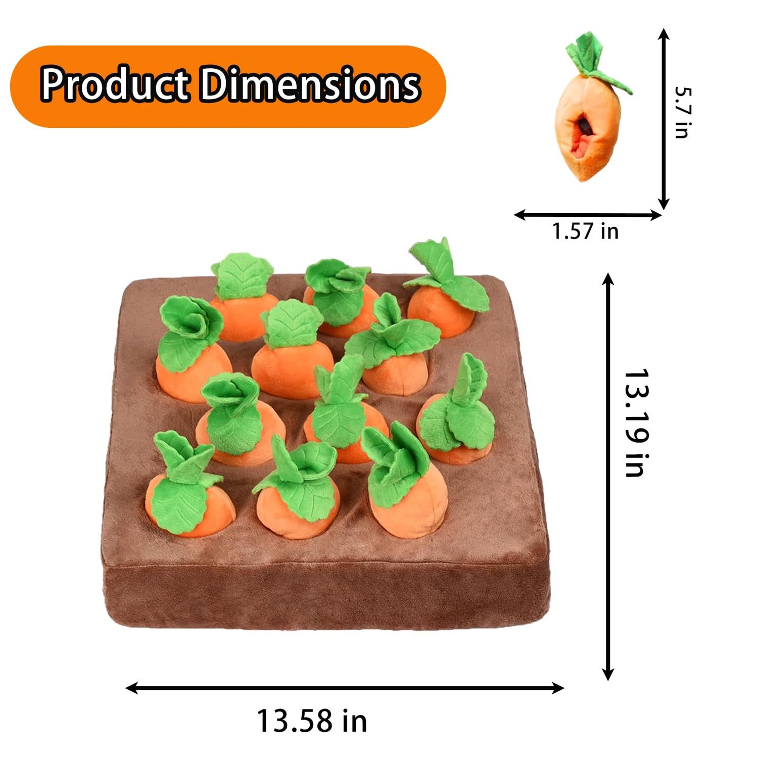 Risbang Carrot Cat Treat Puzzles for Indoor Cats, Interactive Cat Enrichment Toys for Bored Indoor Adult Cats Hanging Cat Toys Pack Bulk Kicker Nip Toy 12 Squeaky Plush Carrots