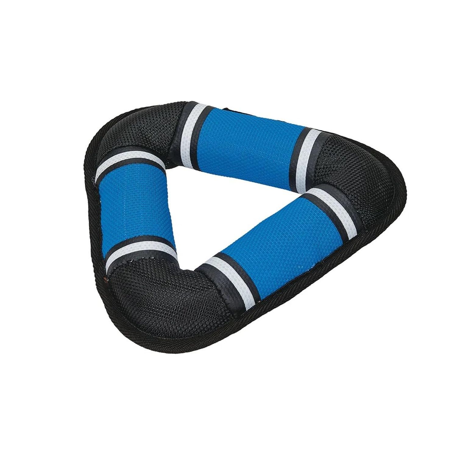 MPP Big Dog Toys! Tough-structable Canvas Toss Play for Aggressive Persistent Chewers (10.5 Boomerang Toss), Blue