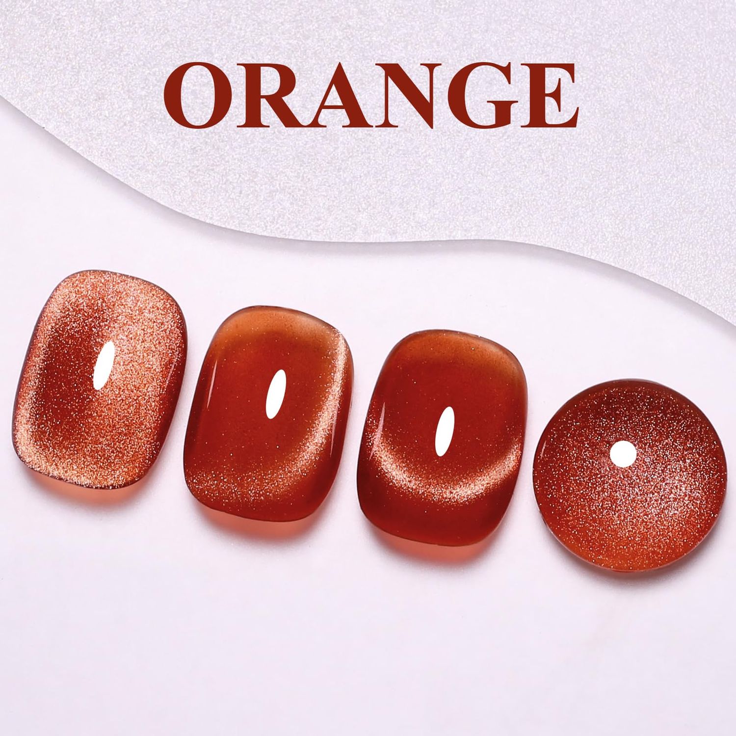 Cat Eye Gel Nail Polish, 0.5 Fl Oz Orange Magnetic Gel Nail Polish With Magnet UV LED Holographic Glitter Gel Nail Polish Diamond Shimmer Sparkle Gel Polish Nail Art DIY Manicure