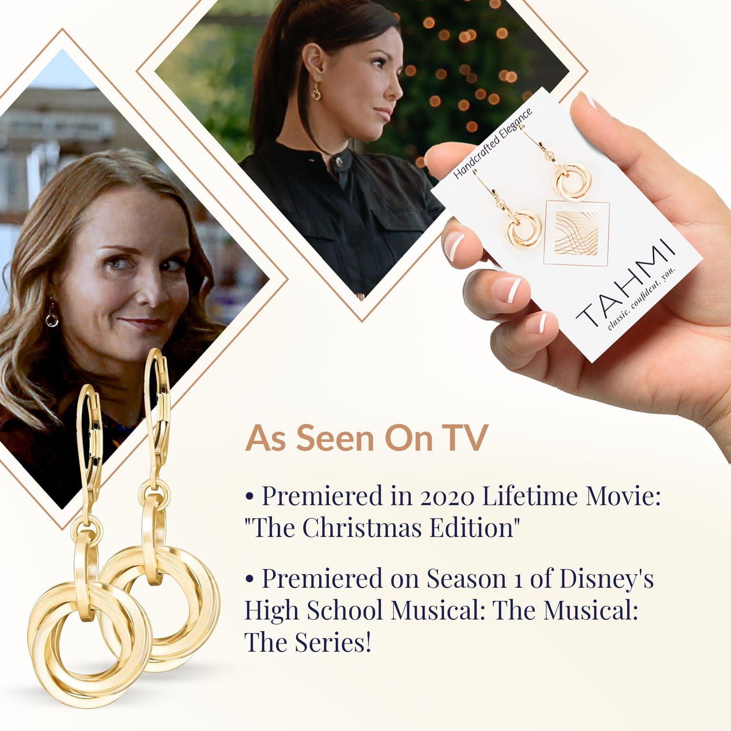 Dressy Love Knot Gold Dangle Earrings For Women – Leverback 14K Gold Filled Dangling Earrings – Circle Chunky Gold Earrings for Women Trendy - Elegant Jewelry Gift Idea for Wife or Mother