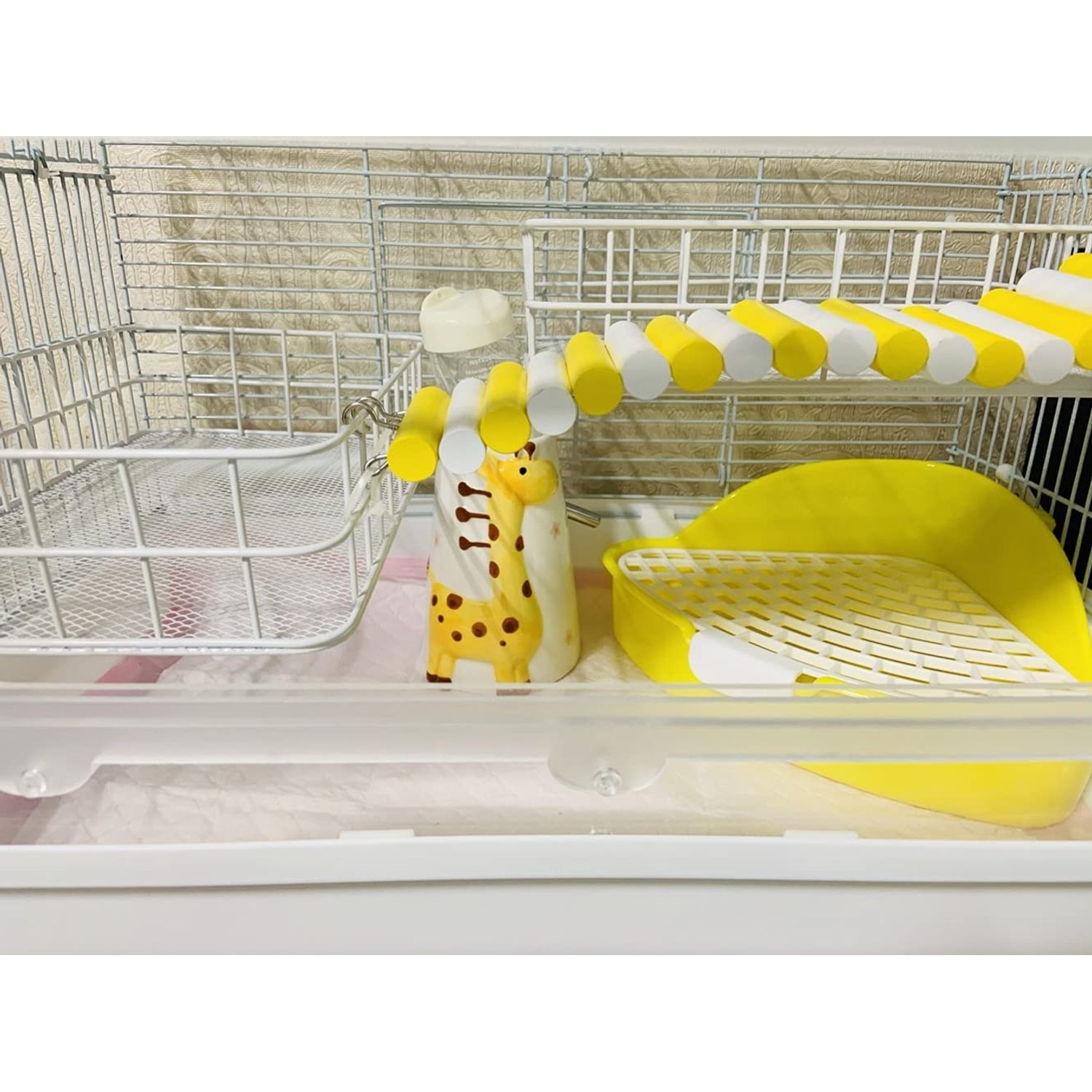 WOLEDOE Rat Cage Platform, All-Metal Basket Chew-Proof Design, Chinchilla Toys and Cage Accessories Ledge Ramp fit Ferret, Guinea Pig, Sugar Glider