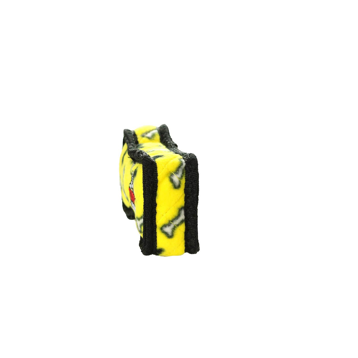 TUFFY - World's Tuffest Soft Dog Toy - Junior Bone 2- Yellow -Squeakers -Multiple Layers. Made Durable, Strong & Tough.Interactive Play(Tug, Toss & Fetch). Machine Washable & Floats