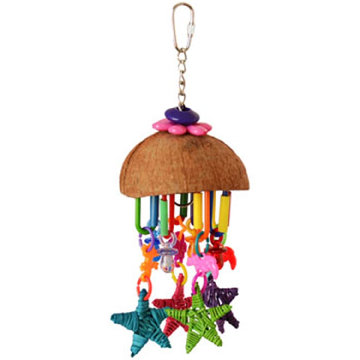 Super Bird Creations SB896 Seeing Stars Bird Toy - Interactive Foraging Toy, Ideal for Parrotlets, Parakeets, Cockatiels, Stimulates Mental and Physical Activity - Small/Medium Bird Size, 9.5" x 3.5"