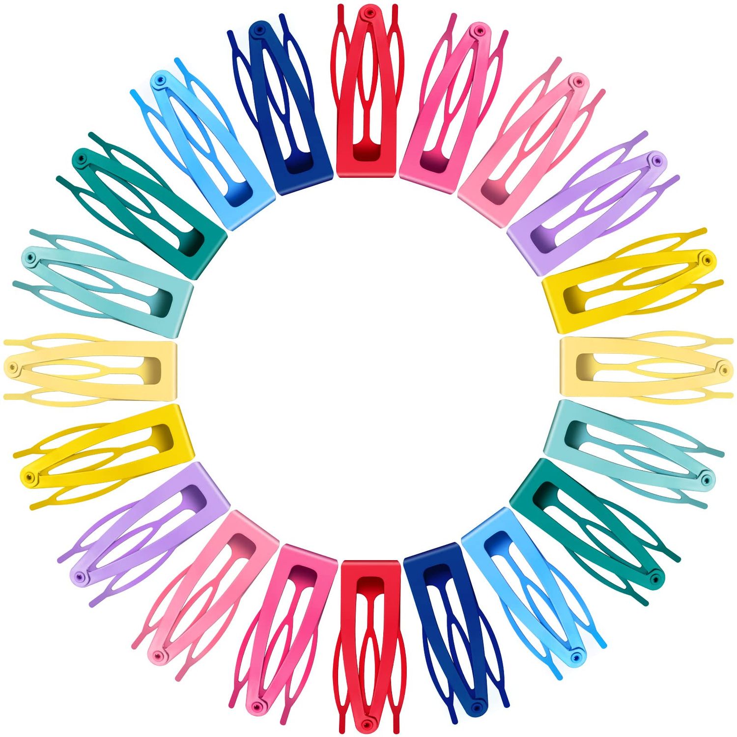 40 Pieces Snap Hair Clips Grip Hair Clips Metal Hair Barrettes for Women Snap Clips Double Hair Clip Pins Women Hair Accessories for Girls Hair Making Salon (Candy Color)