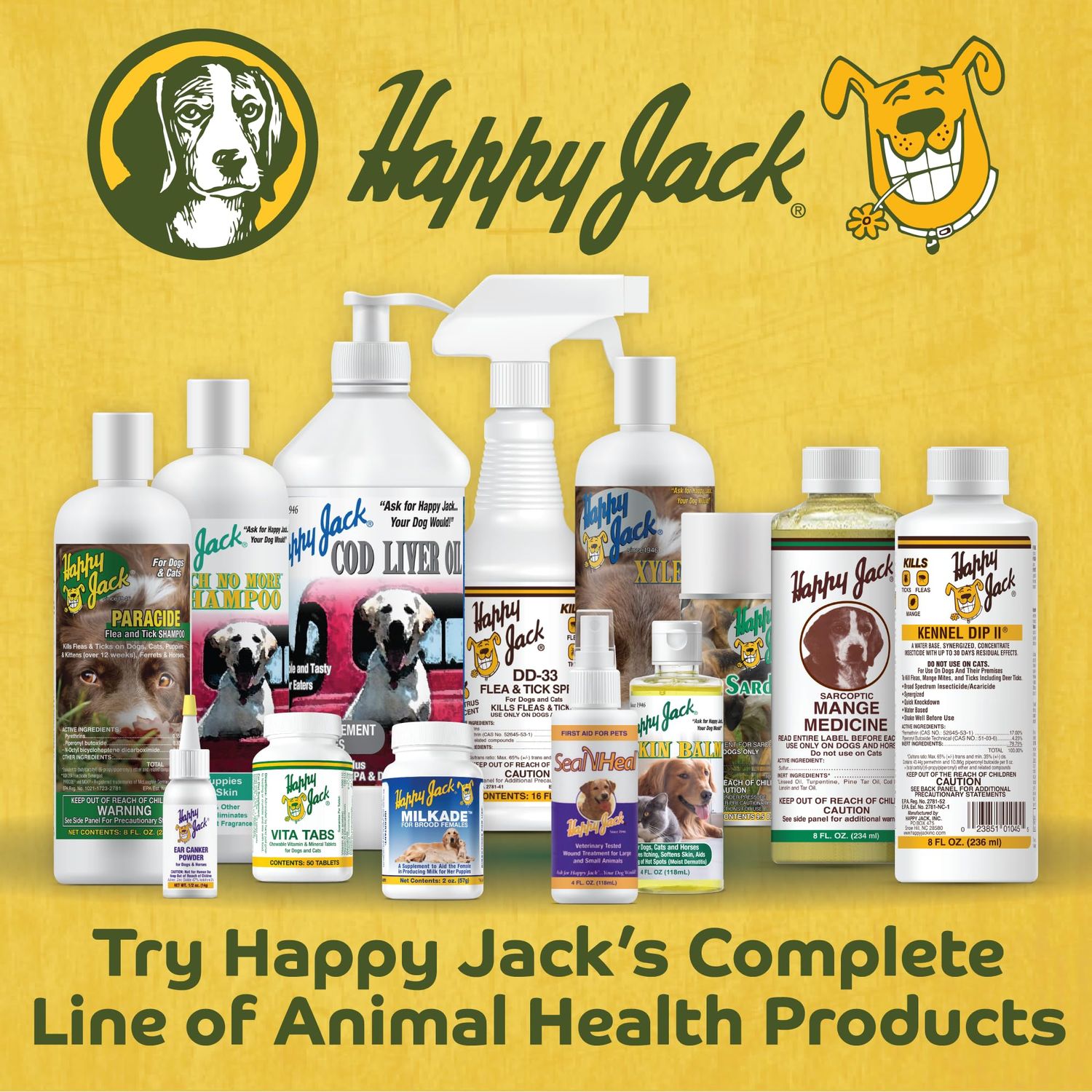 Happy Jack Flea and Tick Powder for Dogs & Puppies, Flea Powder for Carpets, Treatment & Control, Kills Pests, Ticks & Lice, Odorless & Non-Staining, Dust on Sleeping Quarters & Furniture (5 oz)