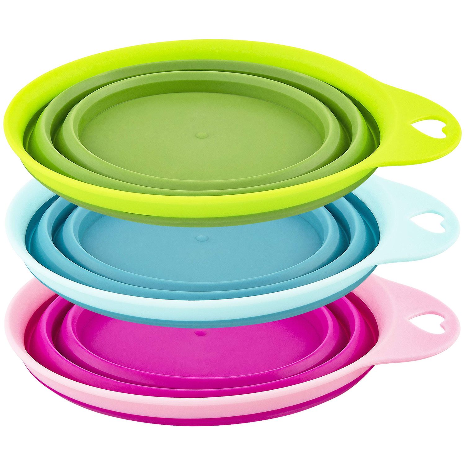 Southern Homewares Collapsible Silicone Pet Bowl Travel Set 3 Piece for Home Pets Water Feed Dorms Camping, SH-10152