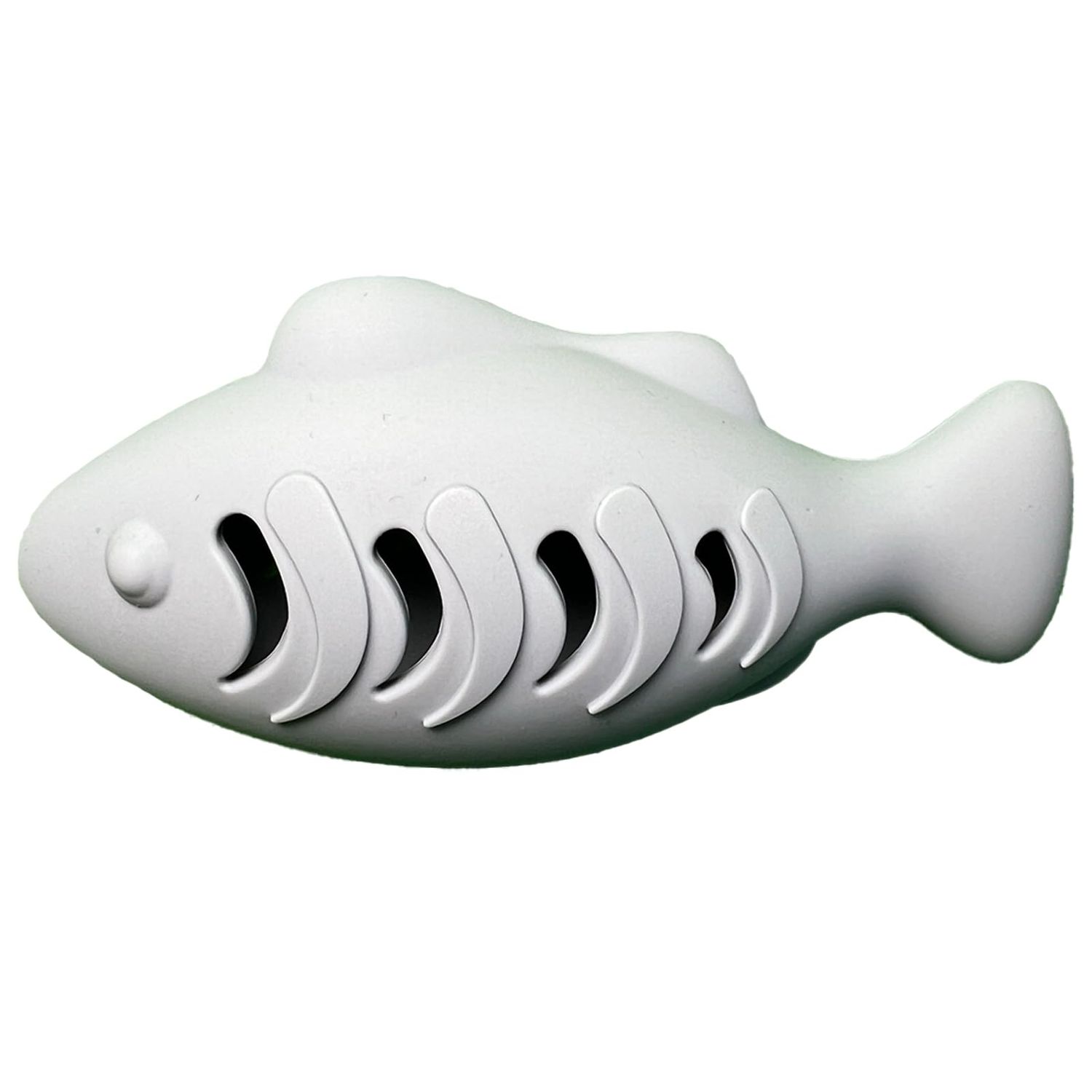 Naiadiy Interactive Cat Toothbrush Teething Treat-Dispensing Toy, Fish-Shaped Food-Grade Silicone, Ideal for Cat Dental Care and Self-Entertainment, (Blue)