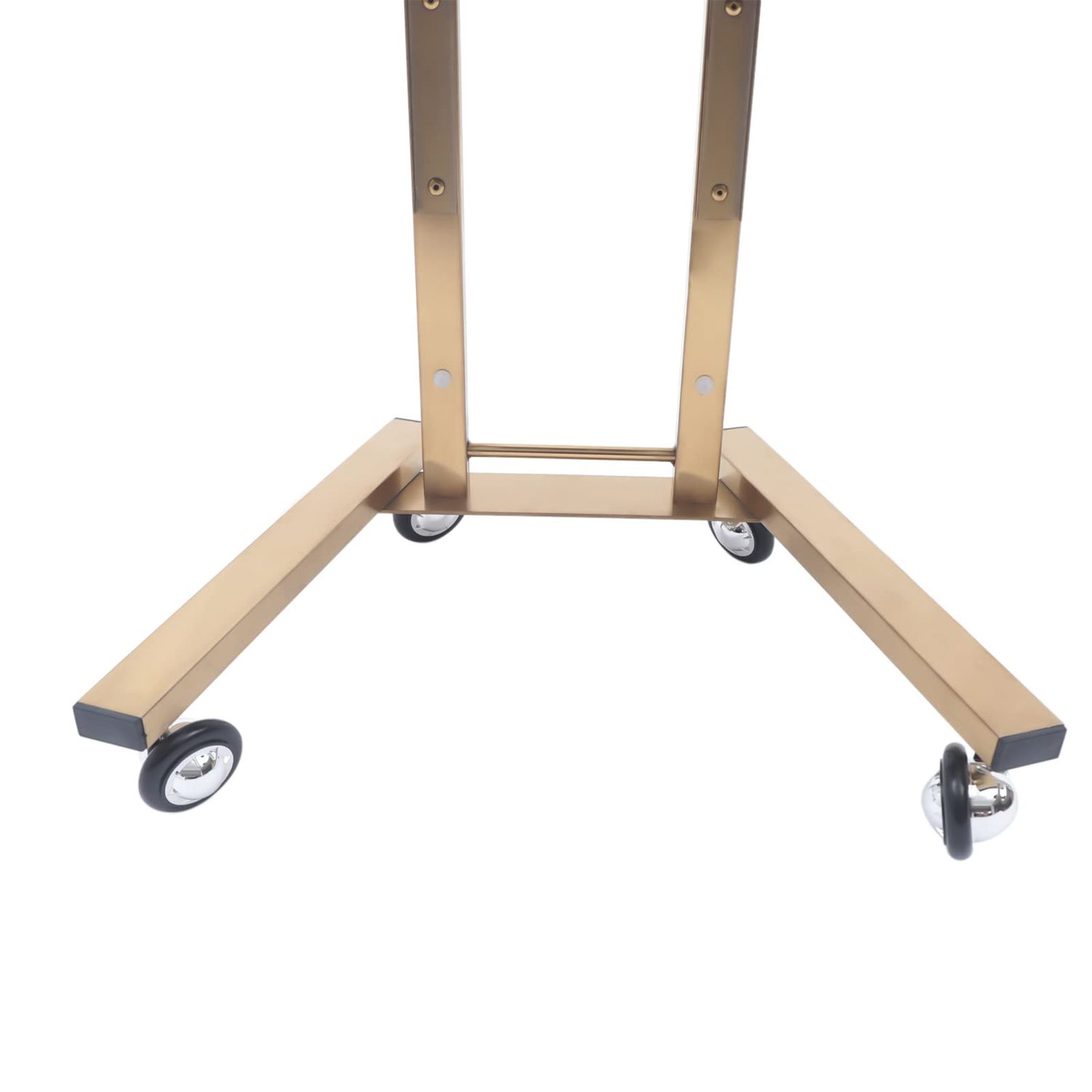 2-Tier Metal Salon Rolling Cart with Wheels, Foldable Stainless Steel Rolling Storage Cart Trolley Tray Utility Esthetician Cart for Beauty Spa Home Kitchen