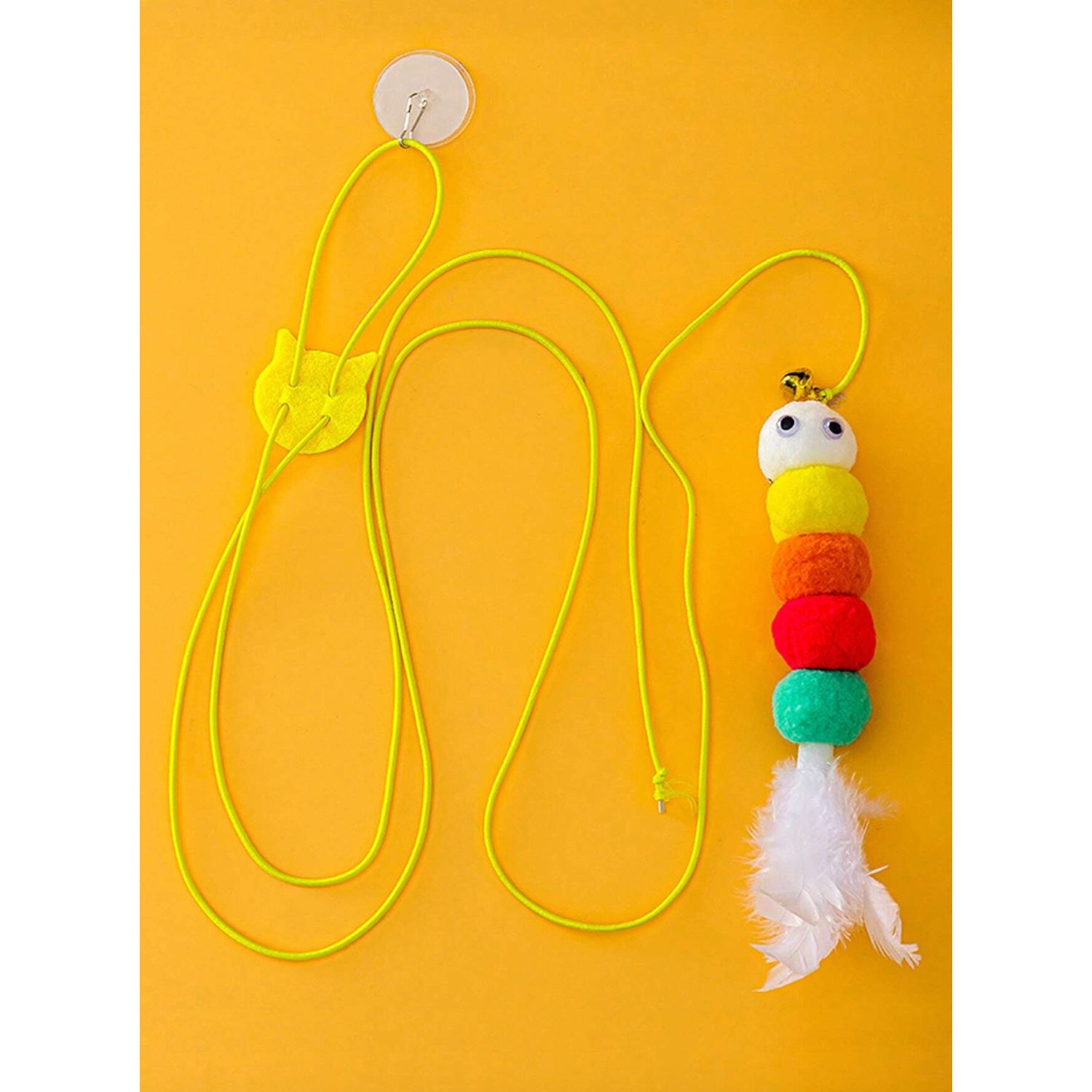1pc Pet Cat Teaser Wand With Feathers & Fun Kitten Toy