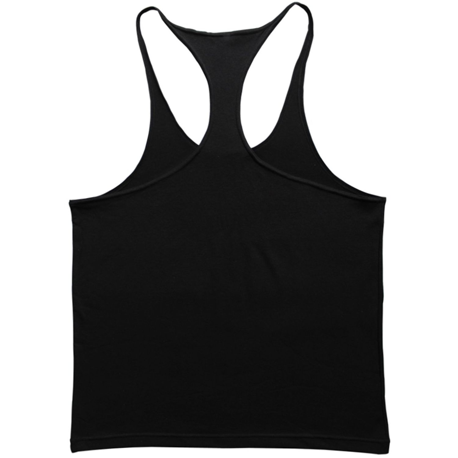 JEEING GEAR Alivegear Men's Stringer Training Bodybuilding Workout Gym Tank Tops Y Back Cotton Black S