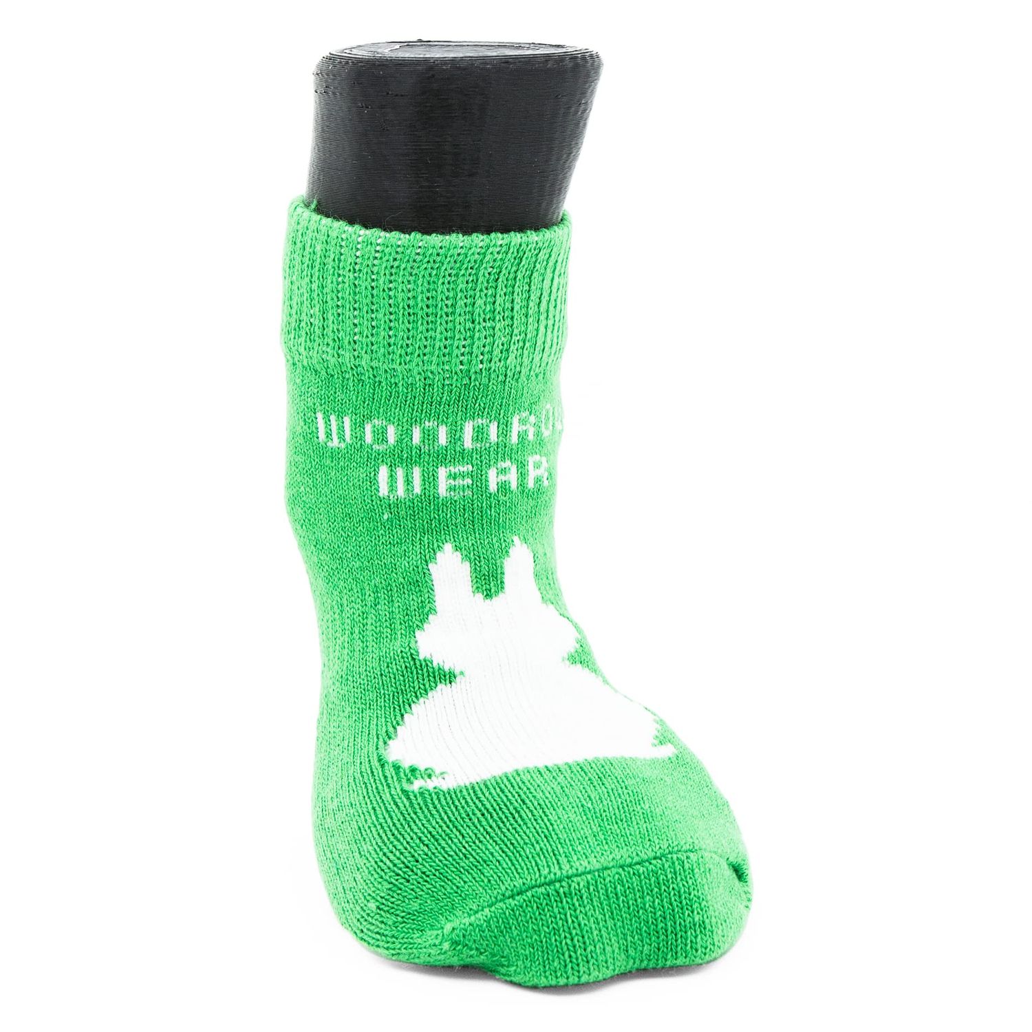 Woodrow Wear, Power Paws Original Dog Socks, Green with a White Bunny, XL, Fits 95-130 pounds