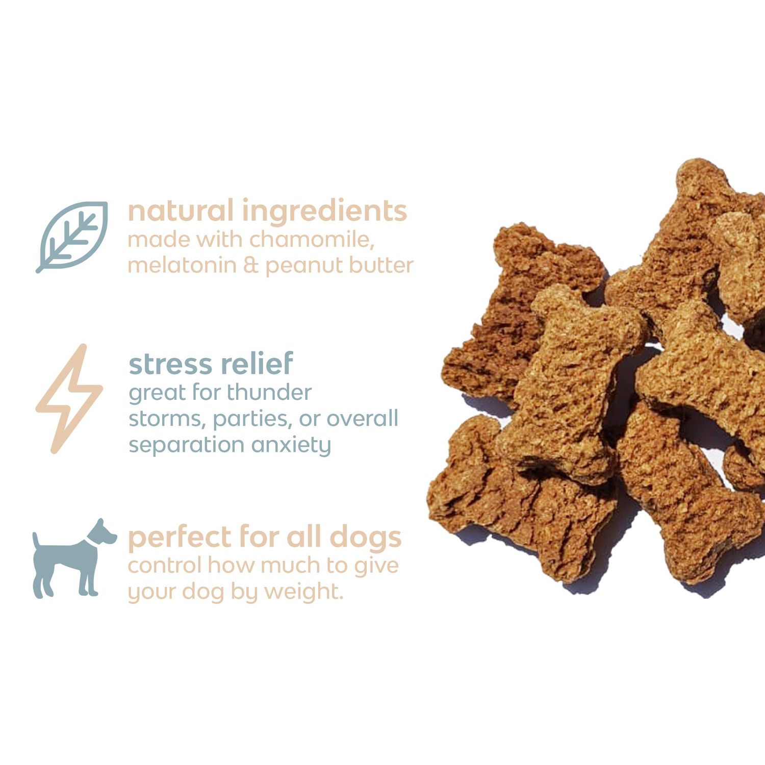 chill by mount ara CHILL Bites Calming Dog Treats for Relaxation, Made with Peanut Butter, Chamomile, & Melatonin for Dogs, Natural Dog Treats 4 oz