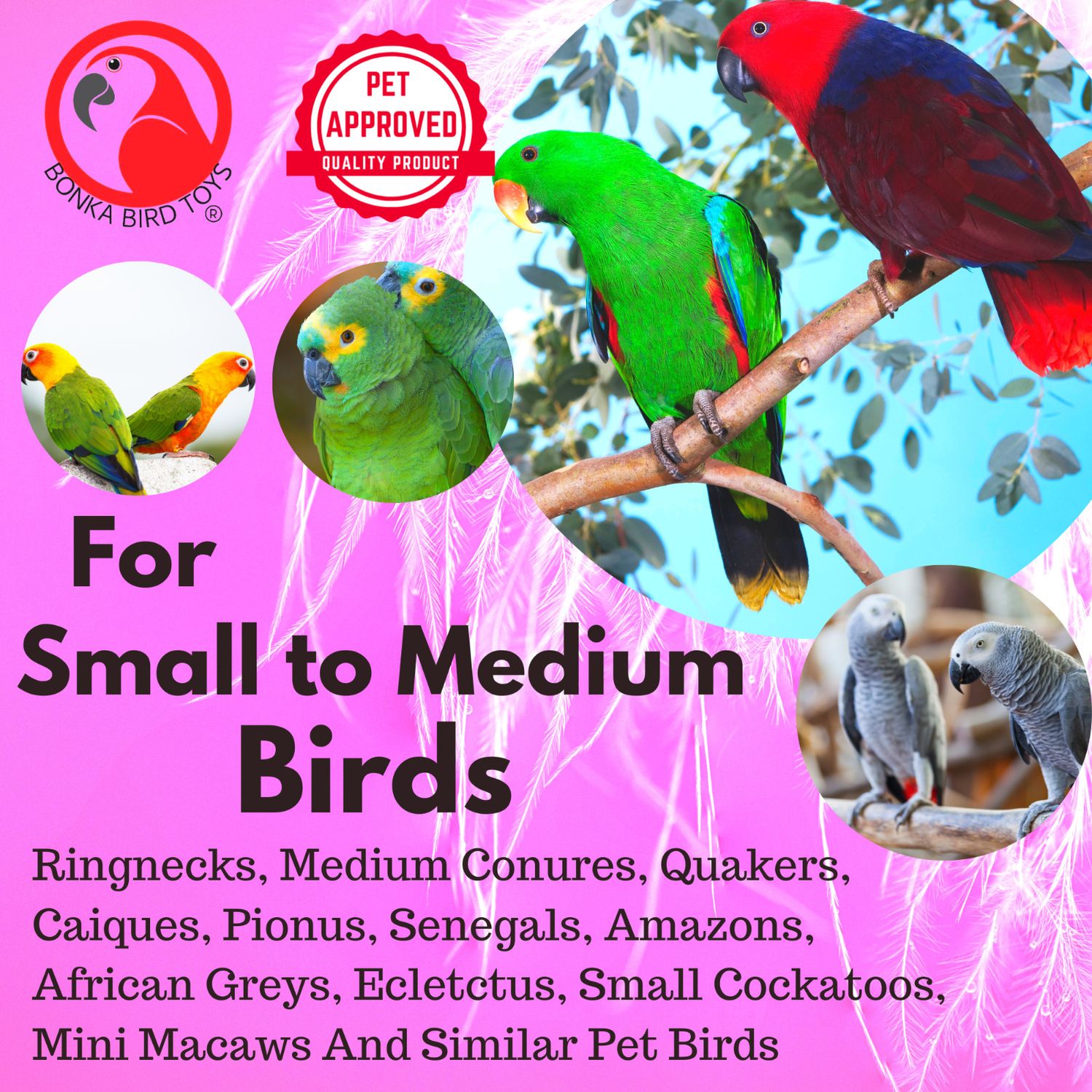 Bonka Bird Toys 03330 Small Rattle Chew Shred Preen Parrot Cage Toy Conure Pet